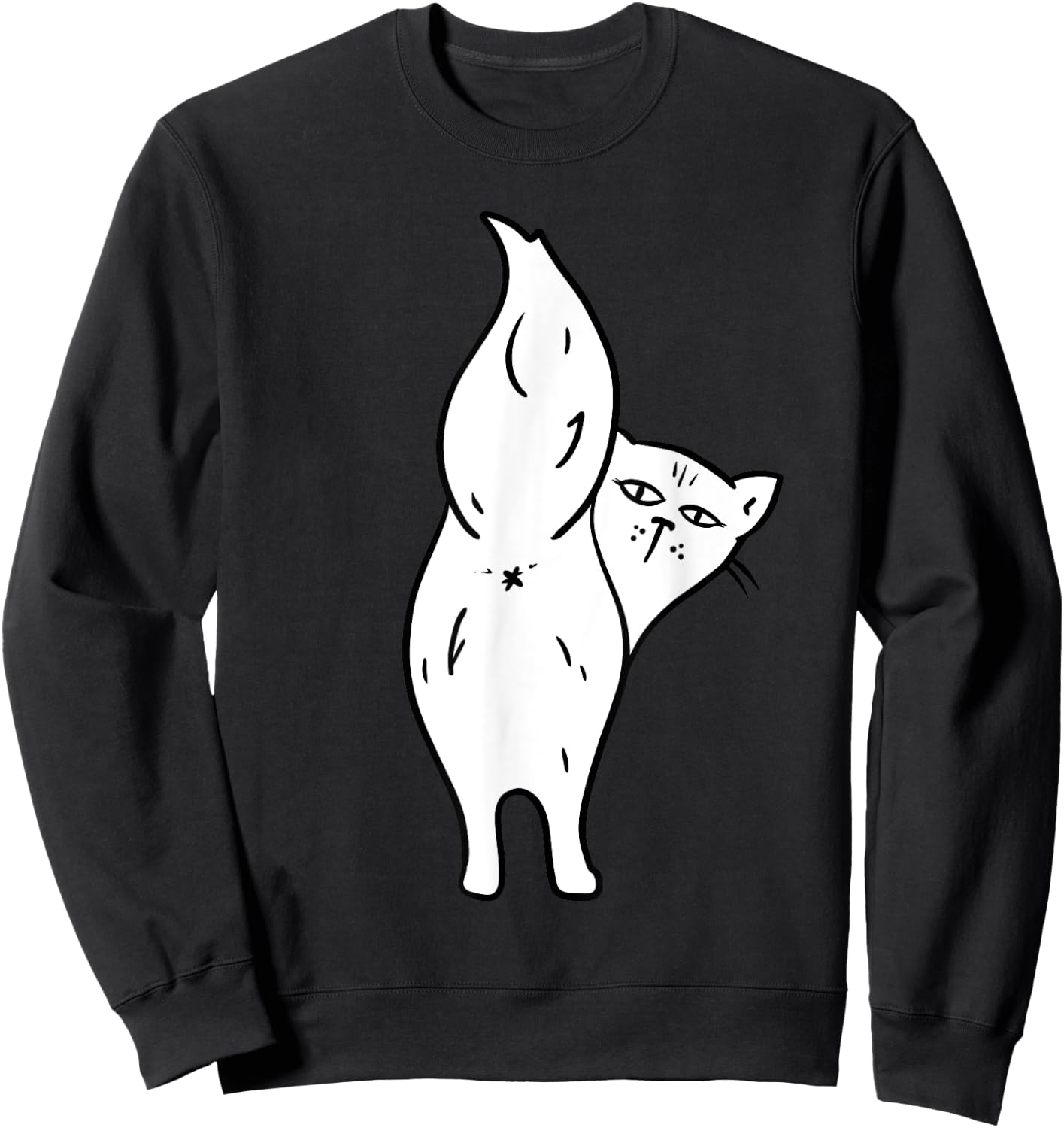 Cat Butthole Shirt Offensive Animal Butt Cat Lady Sweatshirt - Sweatshirt | Black