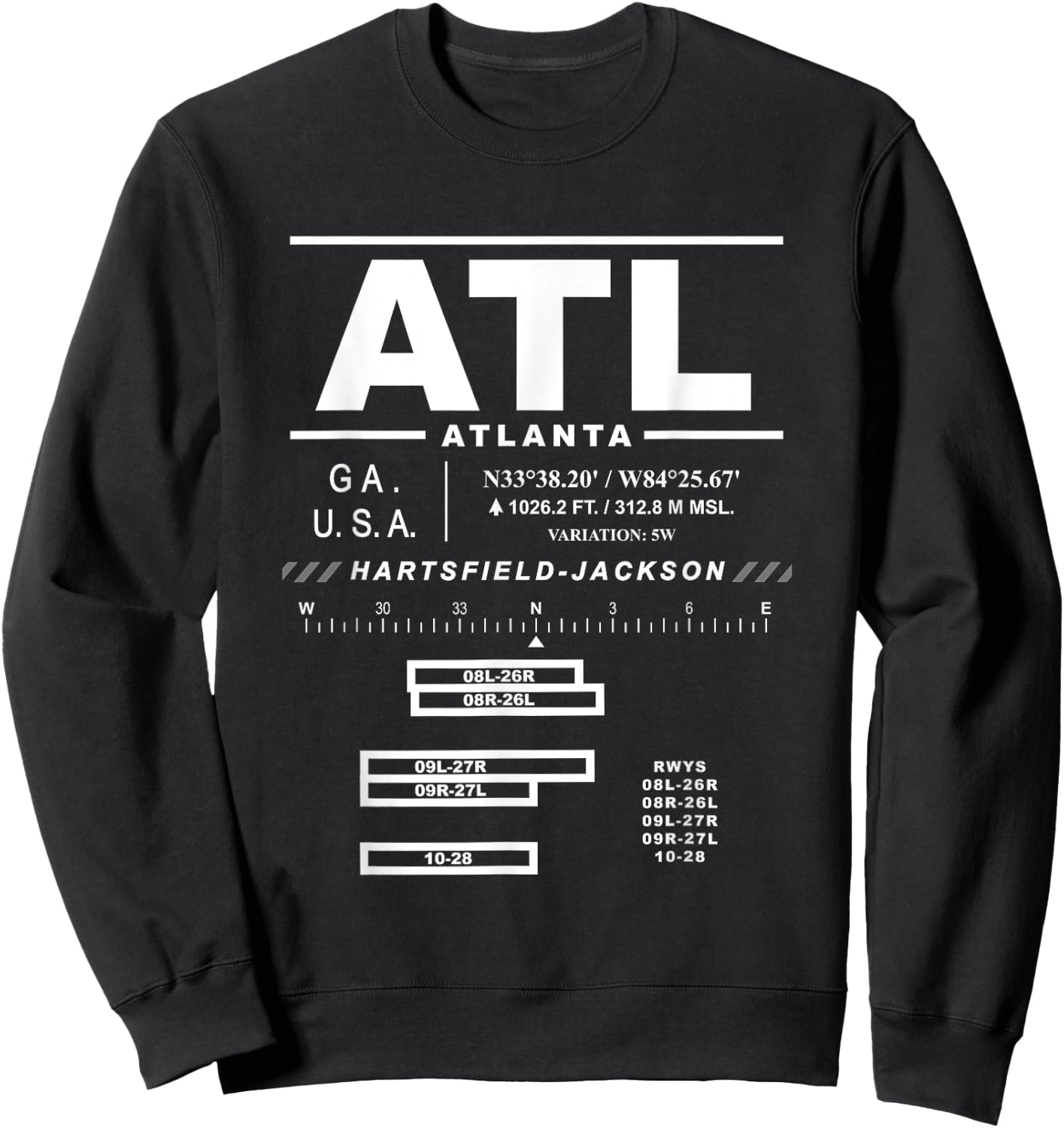Hartsfield Jackson Atlanta International Airport Georgia ATL Sweatshirt - Sweatshirt | Black