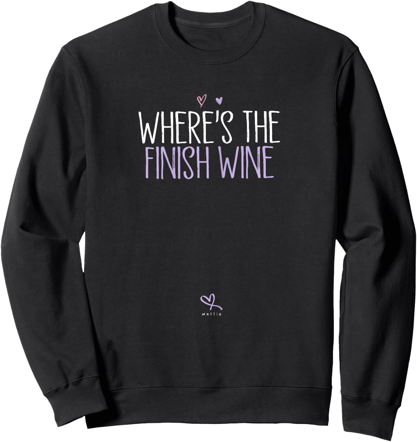 Funny Where's The Finish Wine - Half Marathon Running Sweatshirt - Sweatshirt | Black