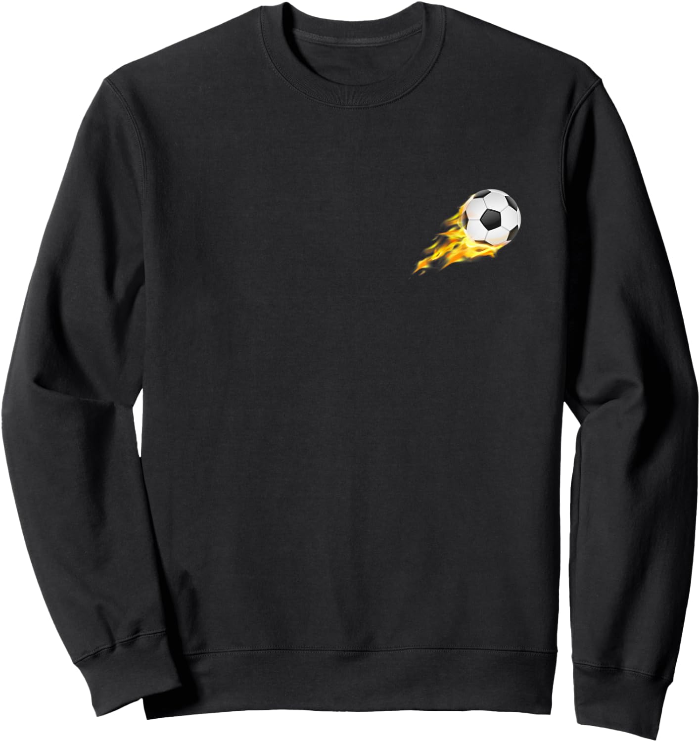 Fire Soccer Ball Flying Flamming Soccer Soccer Ball In Flame Sweatshirt - Sweatshirt | Black