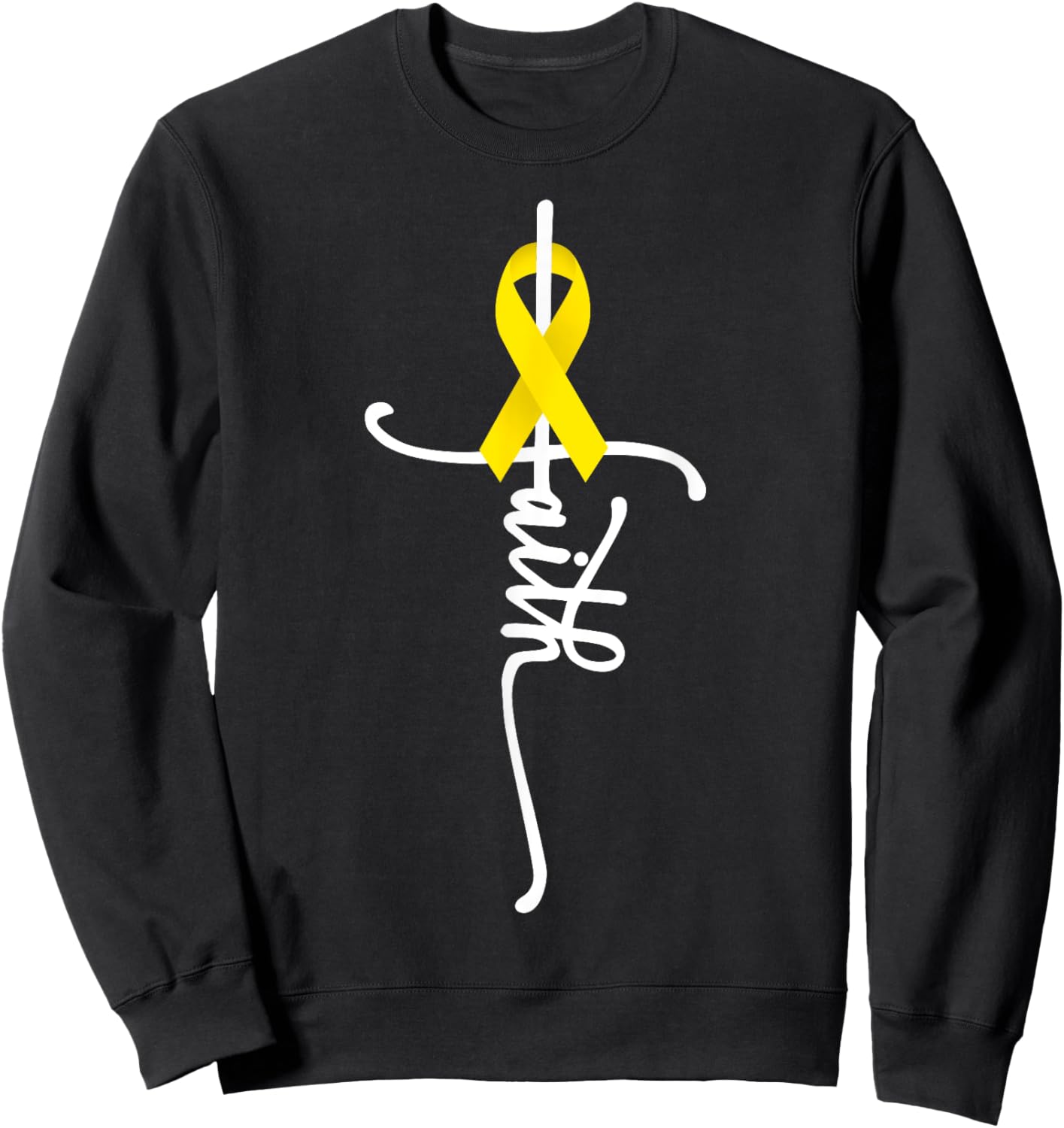 Sarcoma Bone Cancer Faith Sarcoma Bone Cancer Awareness Sweatshirt - Sweatshirt | Black