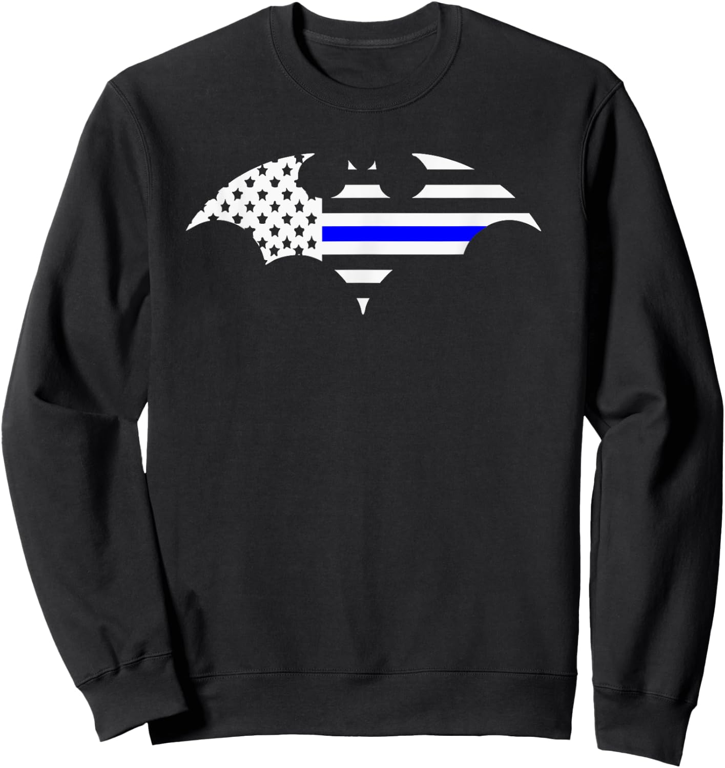 Thin Blue Line Bat Flag Police Support Shirt Sweatshirt - Sweatshirt | Black