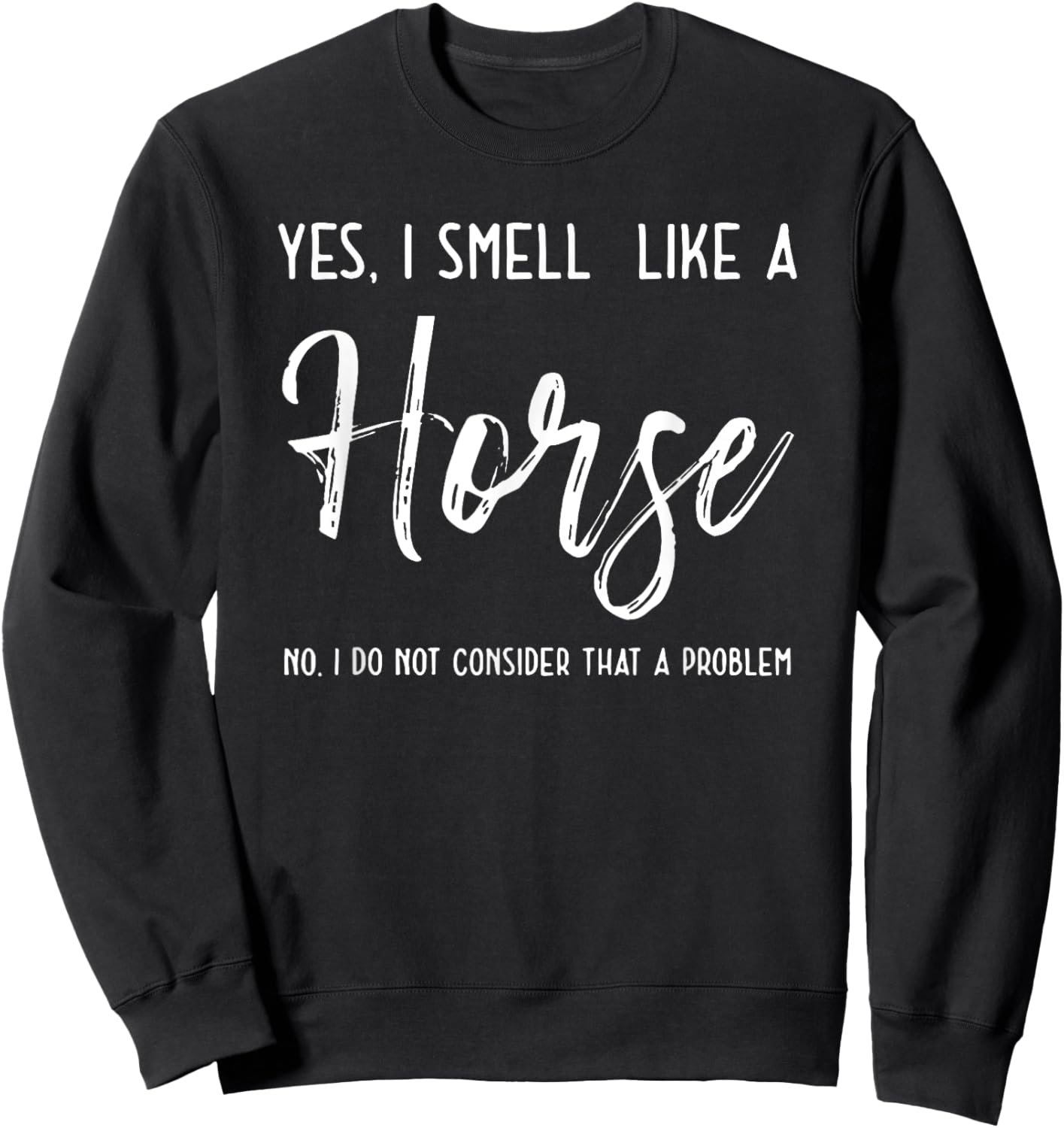 Yes I Smell Like a Horse No I Do Not Consider That a Problem Sweatshirt - Sweatshirt | Black
