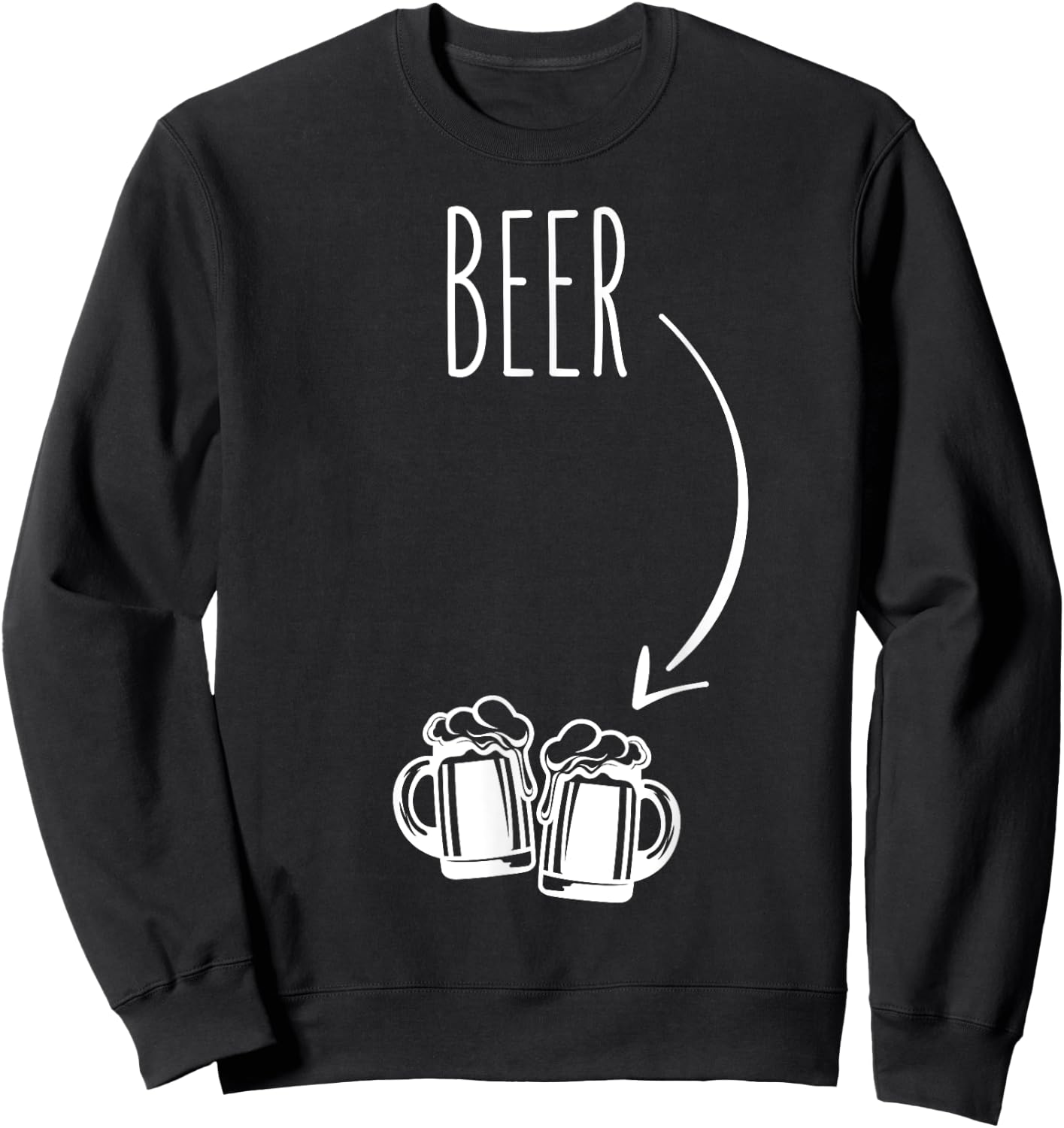 Just Beer in my Belly - Expecting Dad Pregnancy Announcement Sweatshirt - Sweatshirt | Black