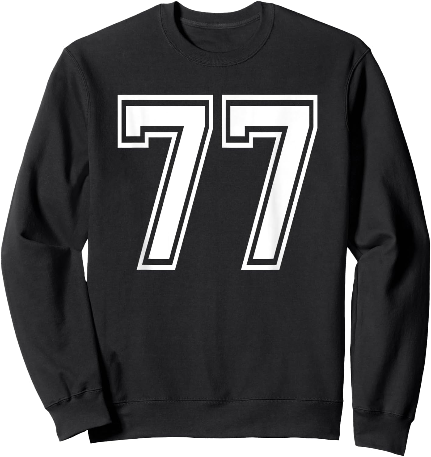 Number 77 Birthday 77th Sports Player Team Numbered Jersey Sweatshirt - Sweatshirt | Black