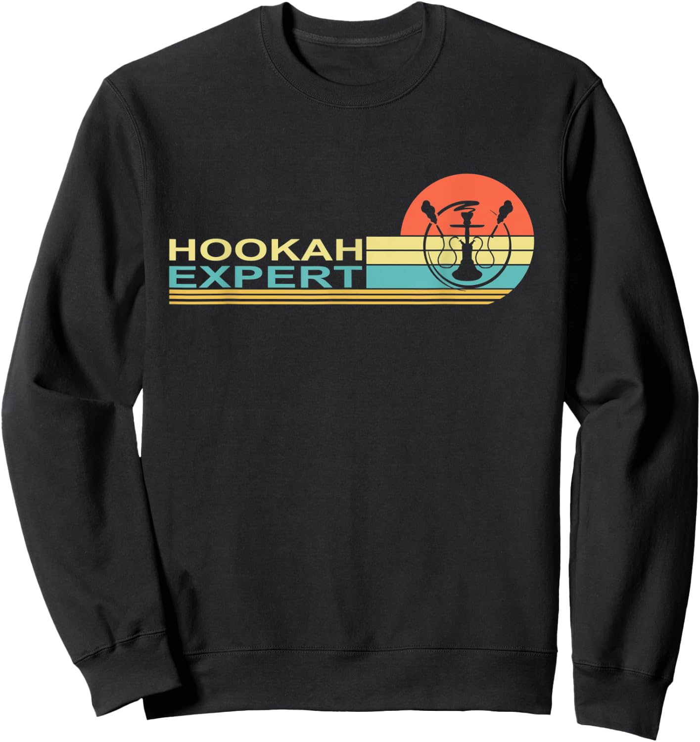 Vintage Hookah, Shisha, retro style smoking pipe gift Sweatshirt - Sweatshirt | Black