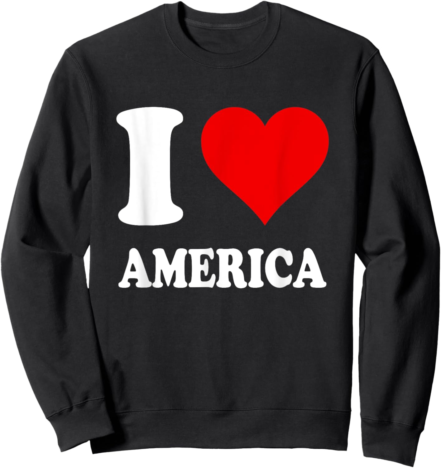 Red Heart I Love America Sweatshirt - Sweatshirt | Black