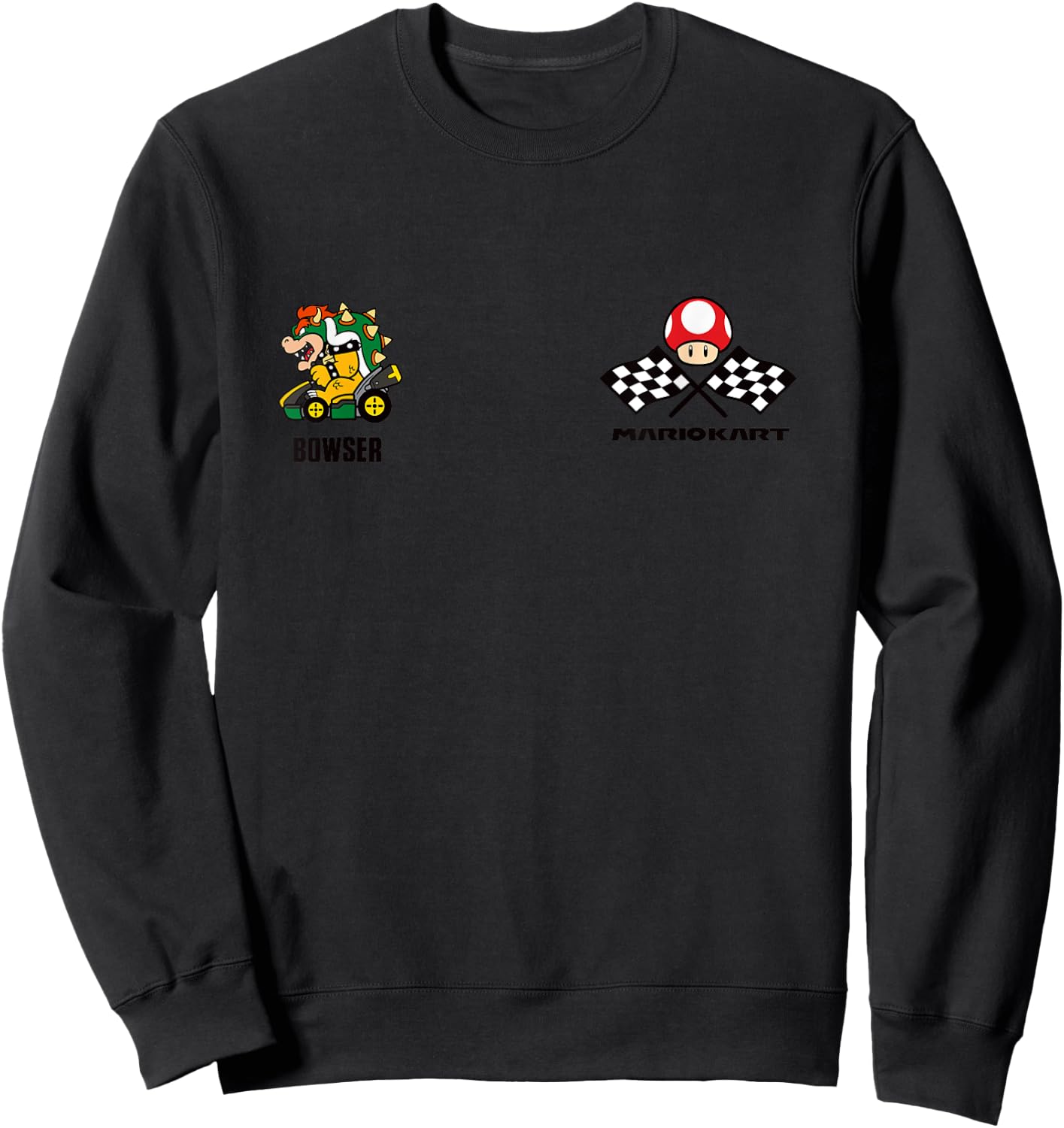 Mario Kart Bowser Est 1992 King Koopa Race Schematics Sweatshirt - Sweatshirt | Black