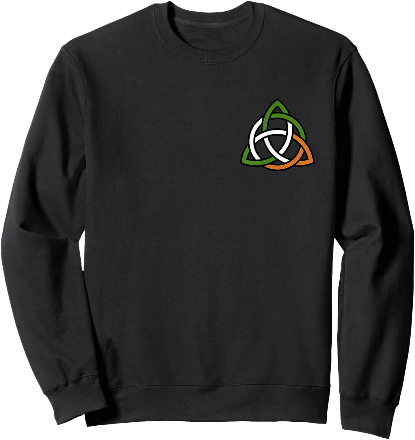 Irish Celtic Cross Knot Ireland Flag Clover Sweatshirt - Sweatshirt | Black