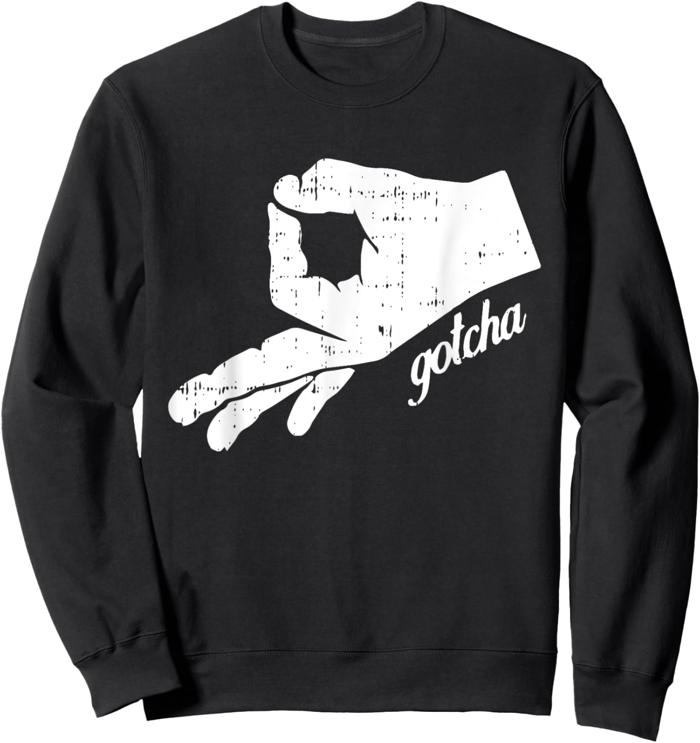 Ok Symbol Hand Gotcha Halloween Funny Circle Game Meme Sweatshirt - Sweatshirt | Black
