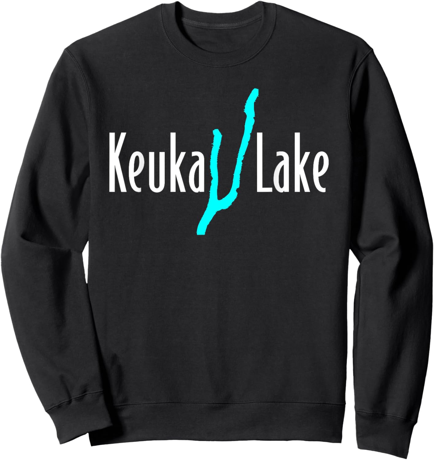 Minimalist Keuka Lake - New York Sweatshirt - Sweatshirt | Black