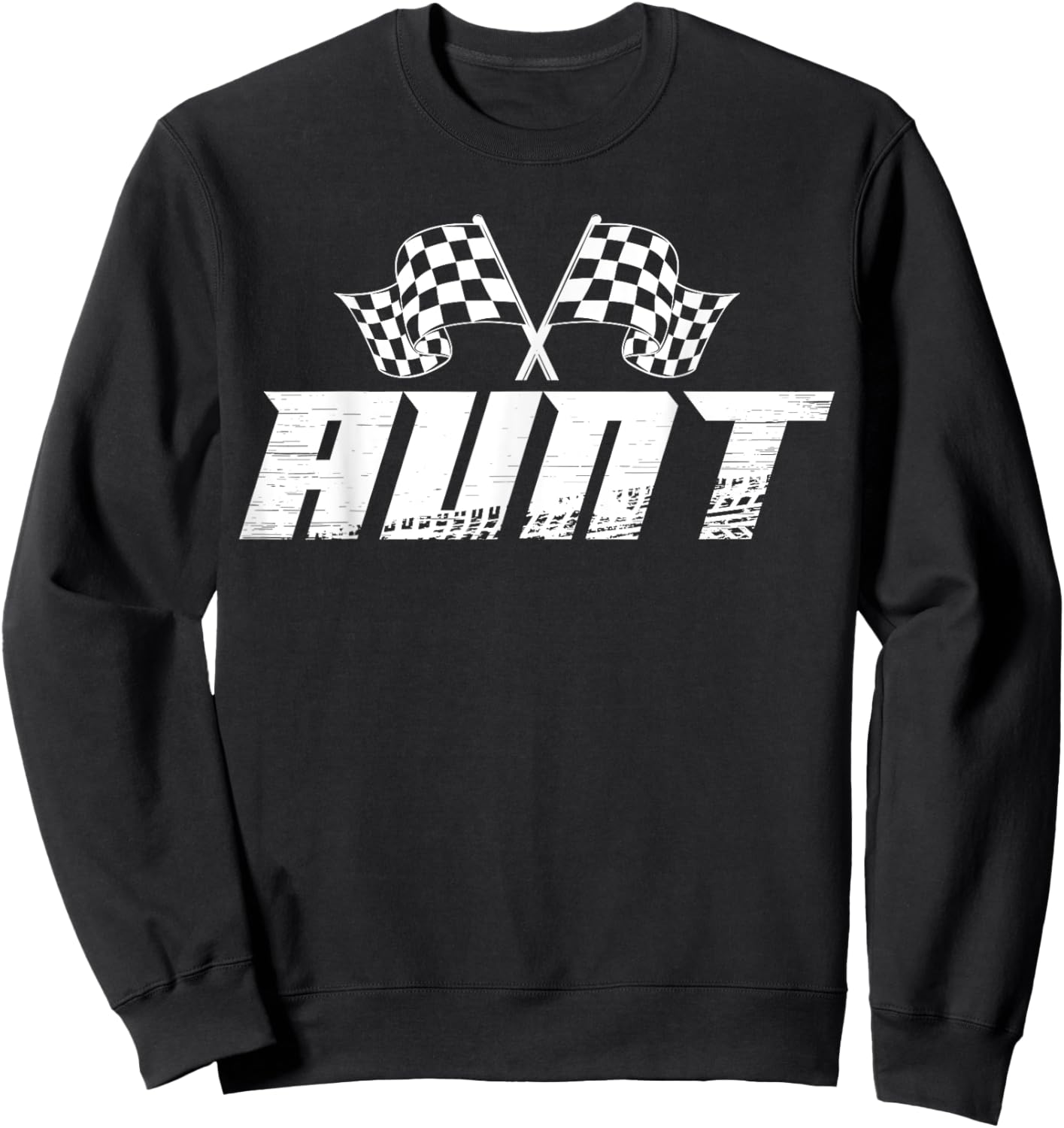 Aunt Pit Crew Family Racing Birthday Race Car Sweatshirt - Sweatshirt | Black