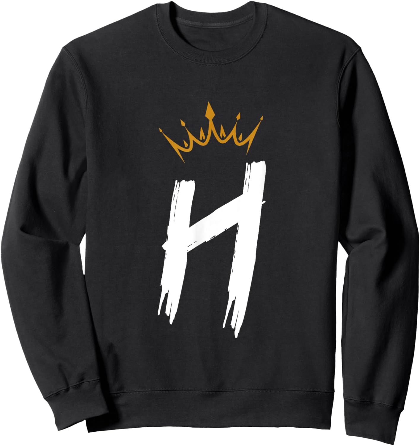 Queen King Letter H - Favorite Letter With Crown Alphabet Sweatshirt - Sweatshirt | Black