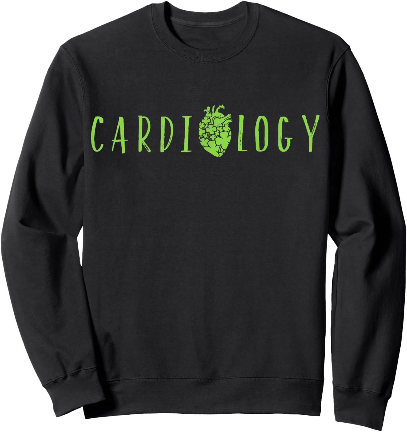 Heart Cardiac Nurse Cardiology St Patrick's Day Clothing Sweatshirt - Sweatshirt | Black