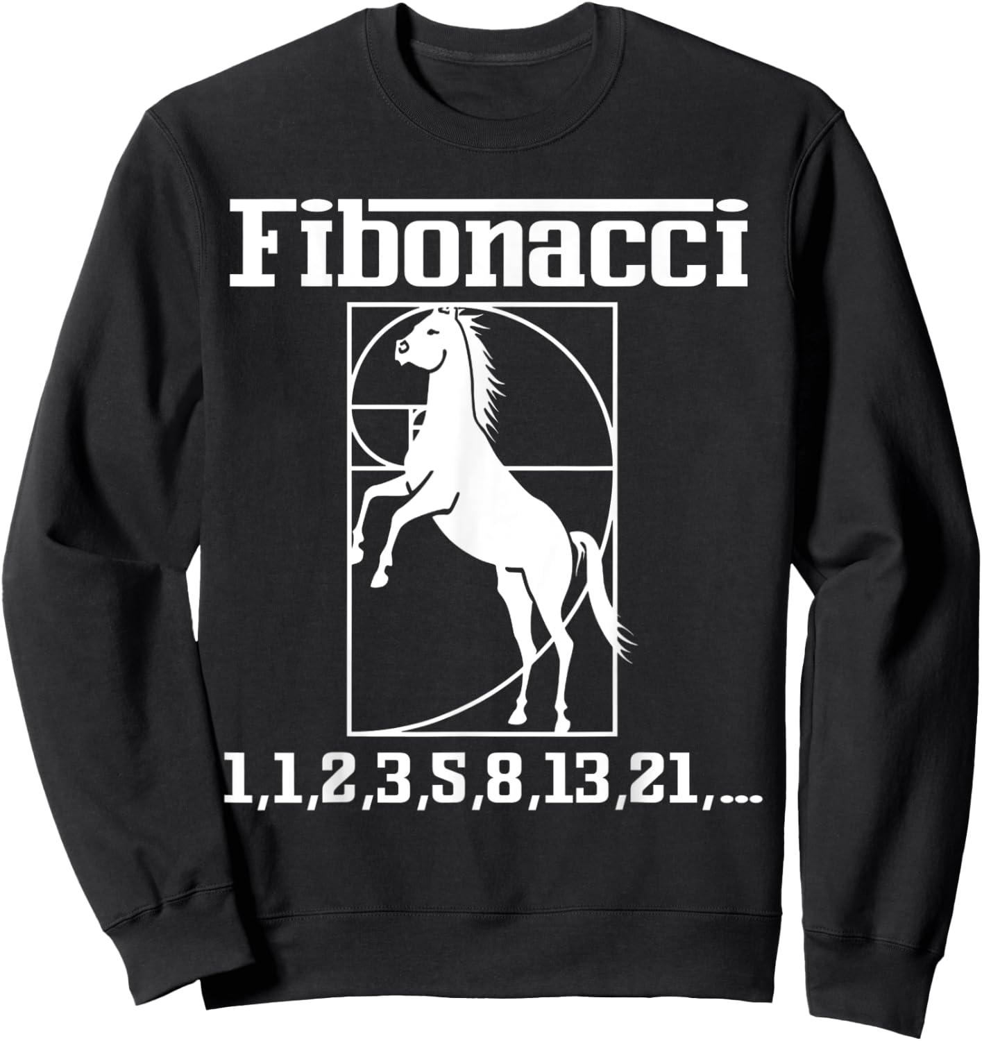 Funny Fibonacci Racing Car Horse Nerdy Math Teacher Geek Women Kids Sweatshirt - Sweatshirt | Black