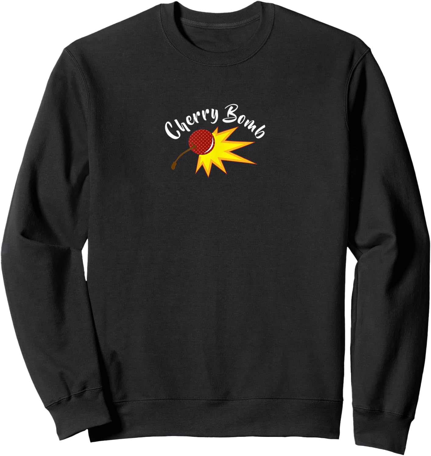 Cool Cherry Bomb Retro Pop Art Style Vintage Sweatshirt - Sweatshirt | Black