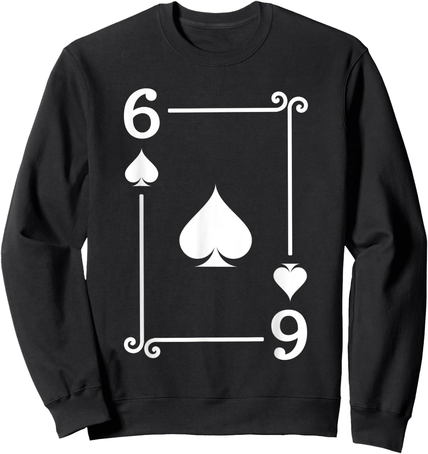 Playing Cards Costume - 6 Spades Card - Six Card Sweatshirt - Sweatshirt | Black