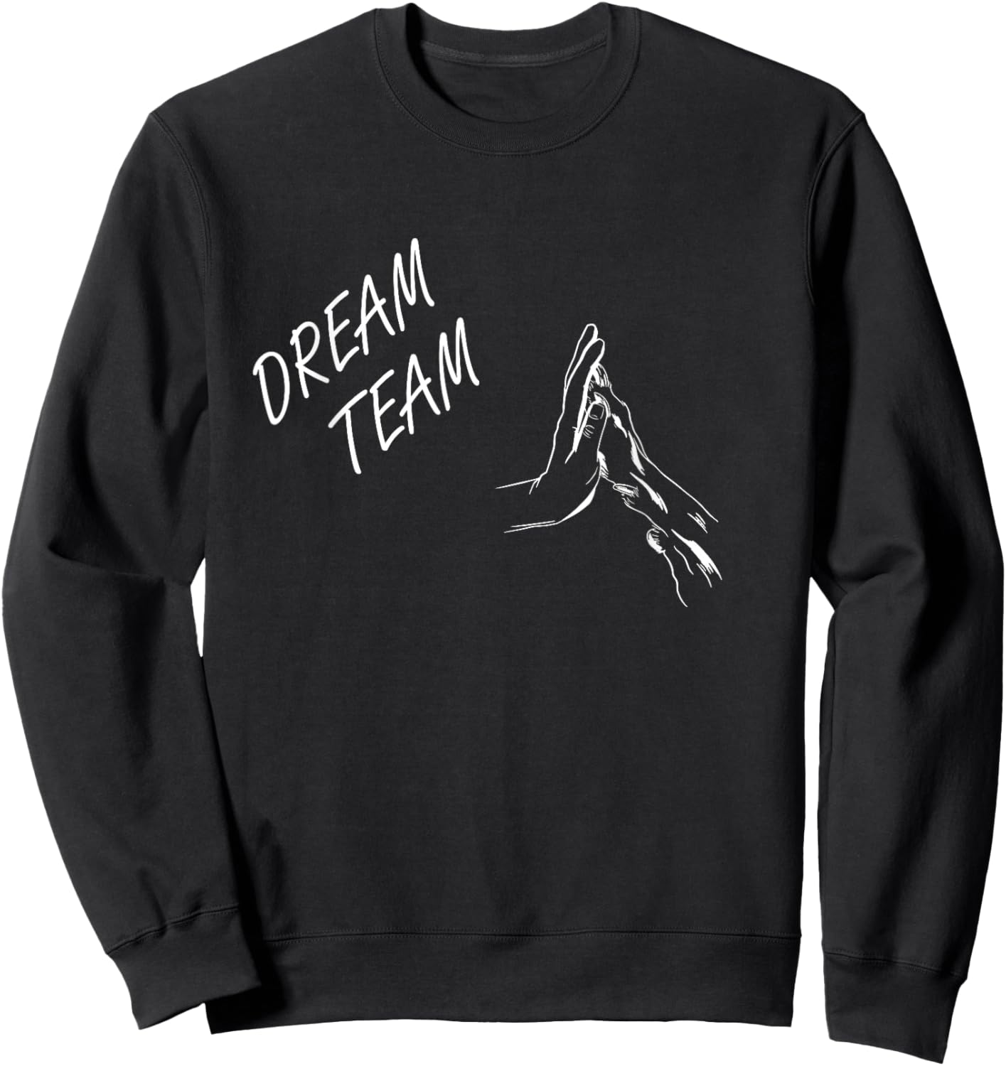 Dog Dream Team dog motif hand and paw hold together Men Women Girls Kids Sweatshirt - Sweatshirt | Black