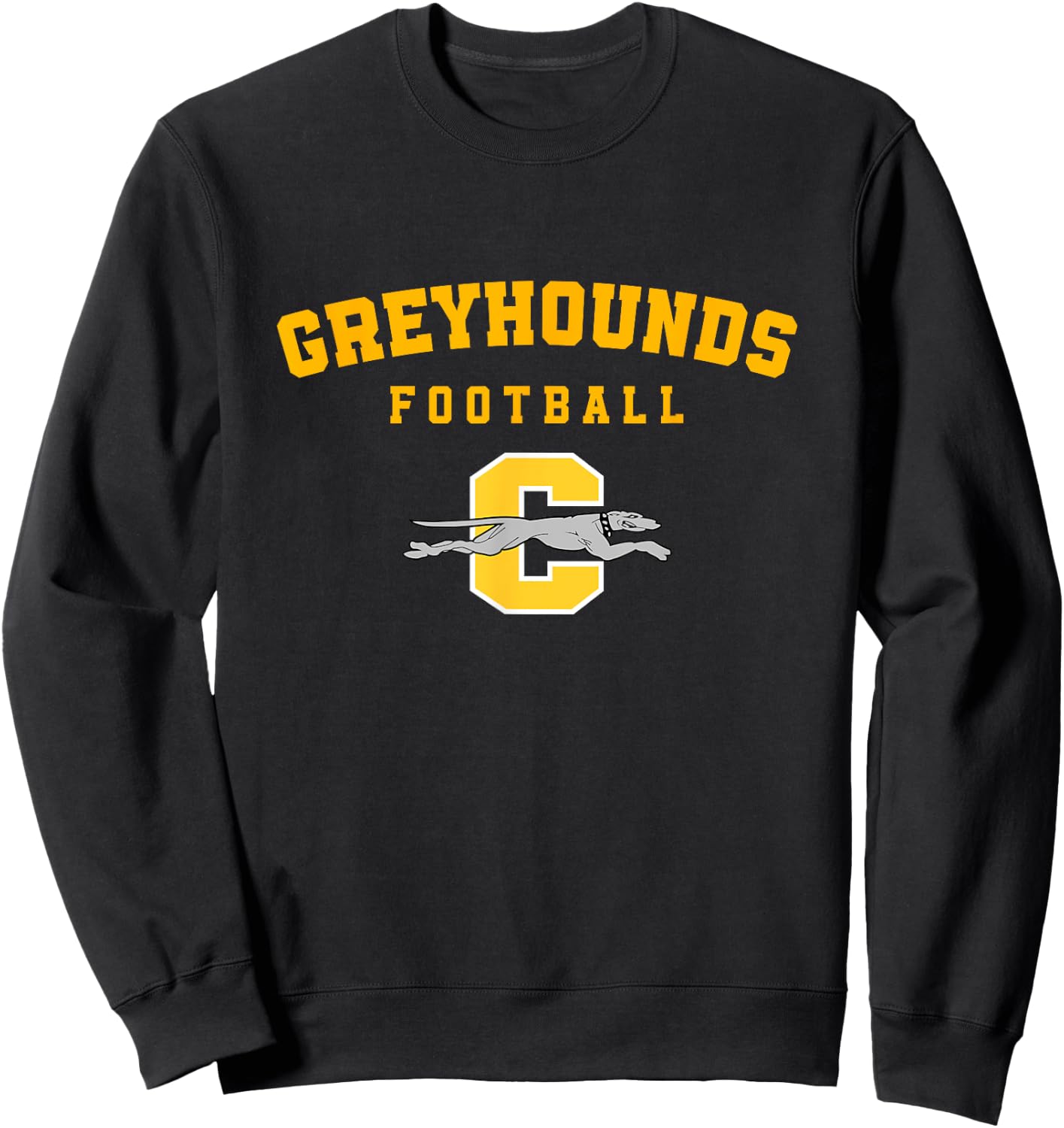 Carmel Greyhounds Logo Vertical Arch Football HS Sweatshirt - Sweatshirt | Black