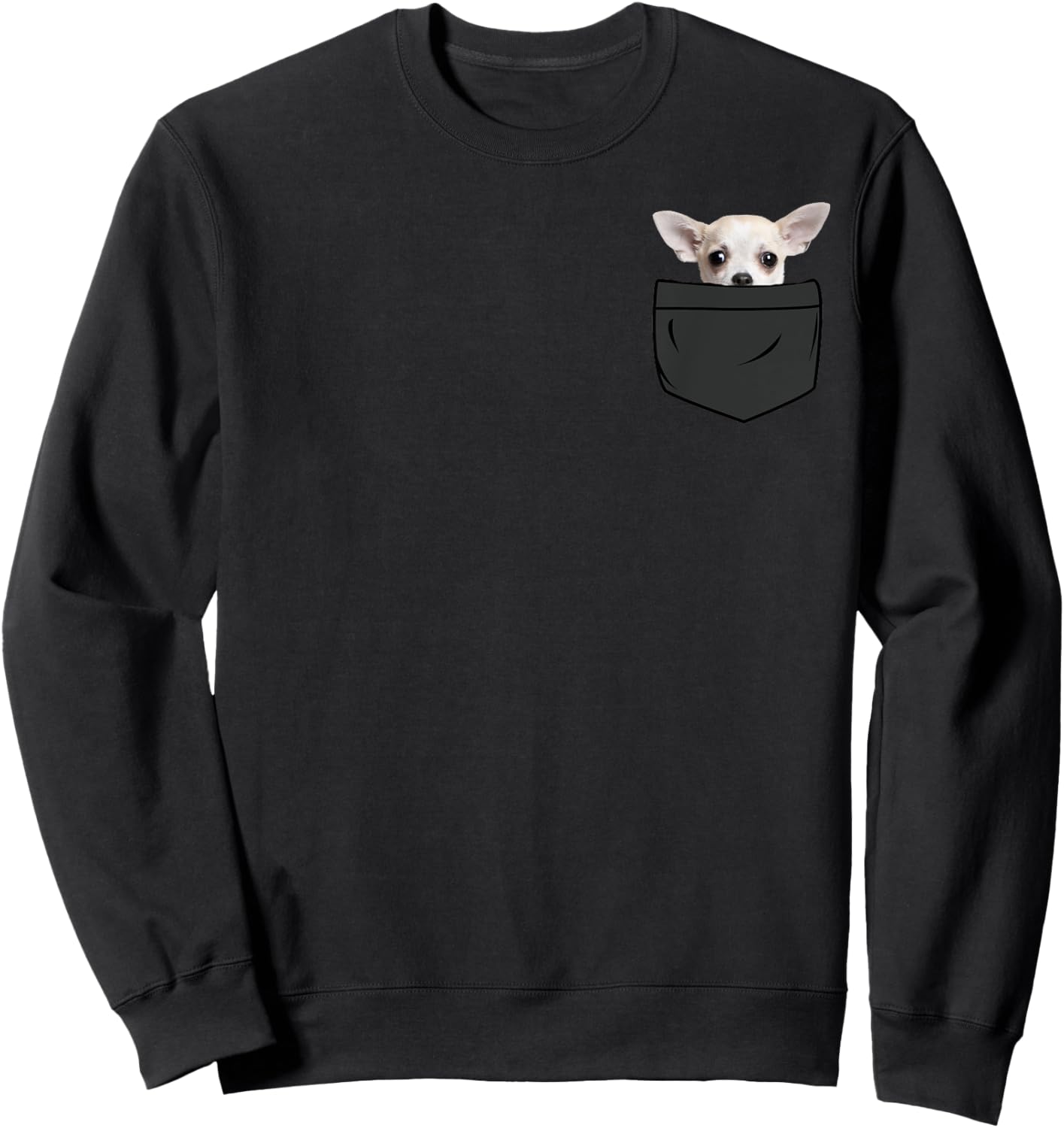 Funny Chihuahua In a Printed Pocket Chihuahua Dog Owners Sweatshirt - Sweatshirt | Black