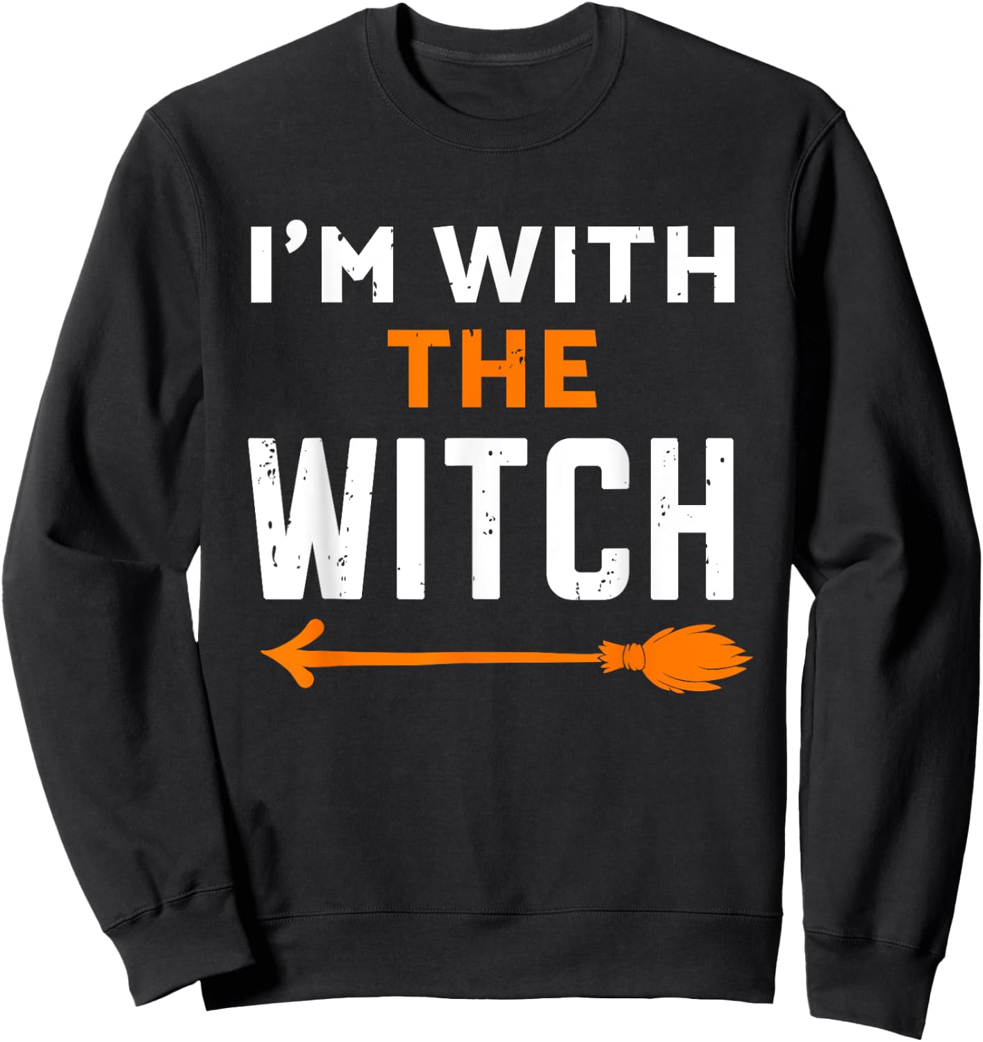 I'm With The Witch Couples Men Halloween Sweatshirt - Sweatshirt | Black