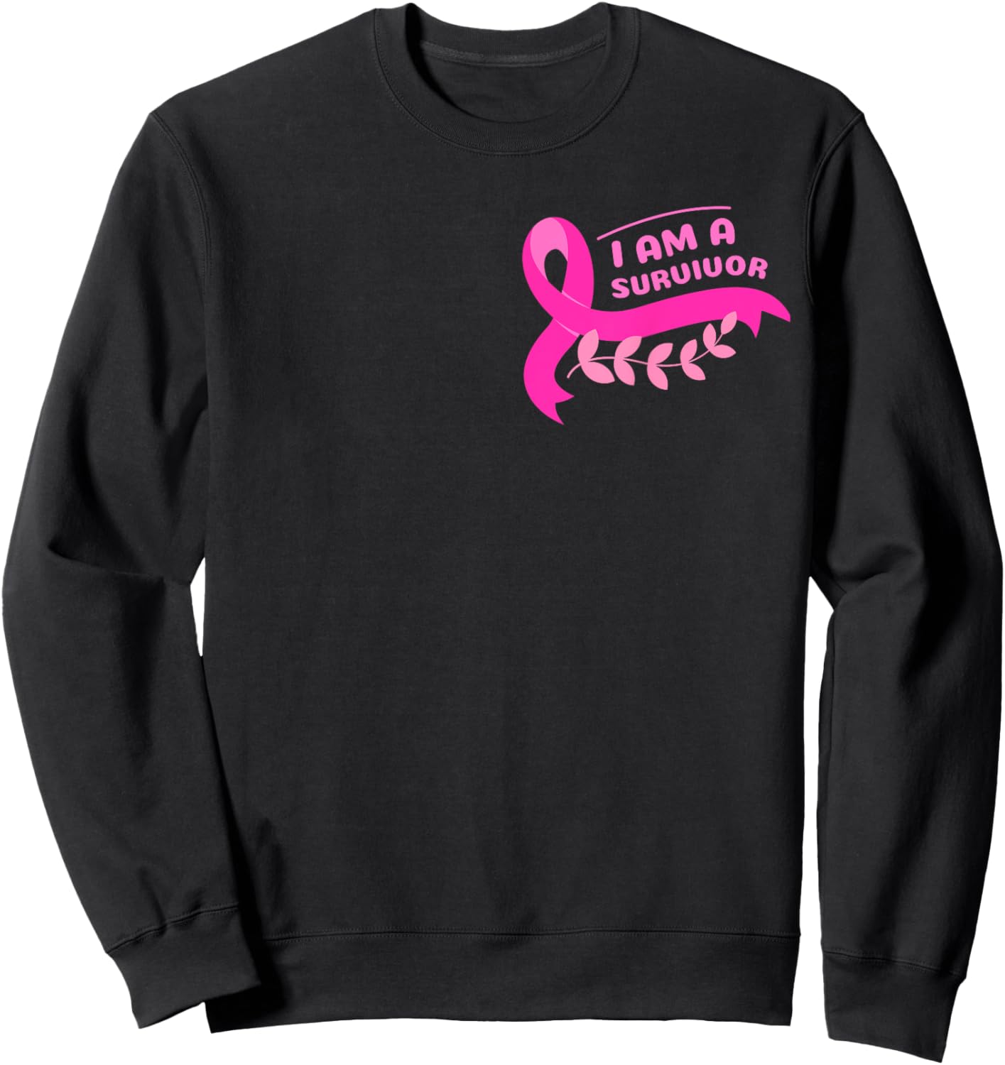 Breast Cancer Awareness Pink Ribbon Support Squad Cancer Sweatshirt - Sweatshirt | Black