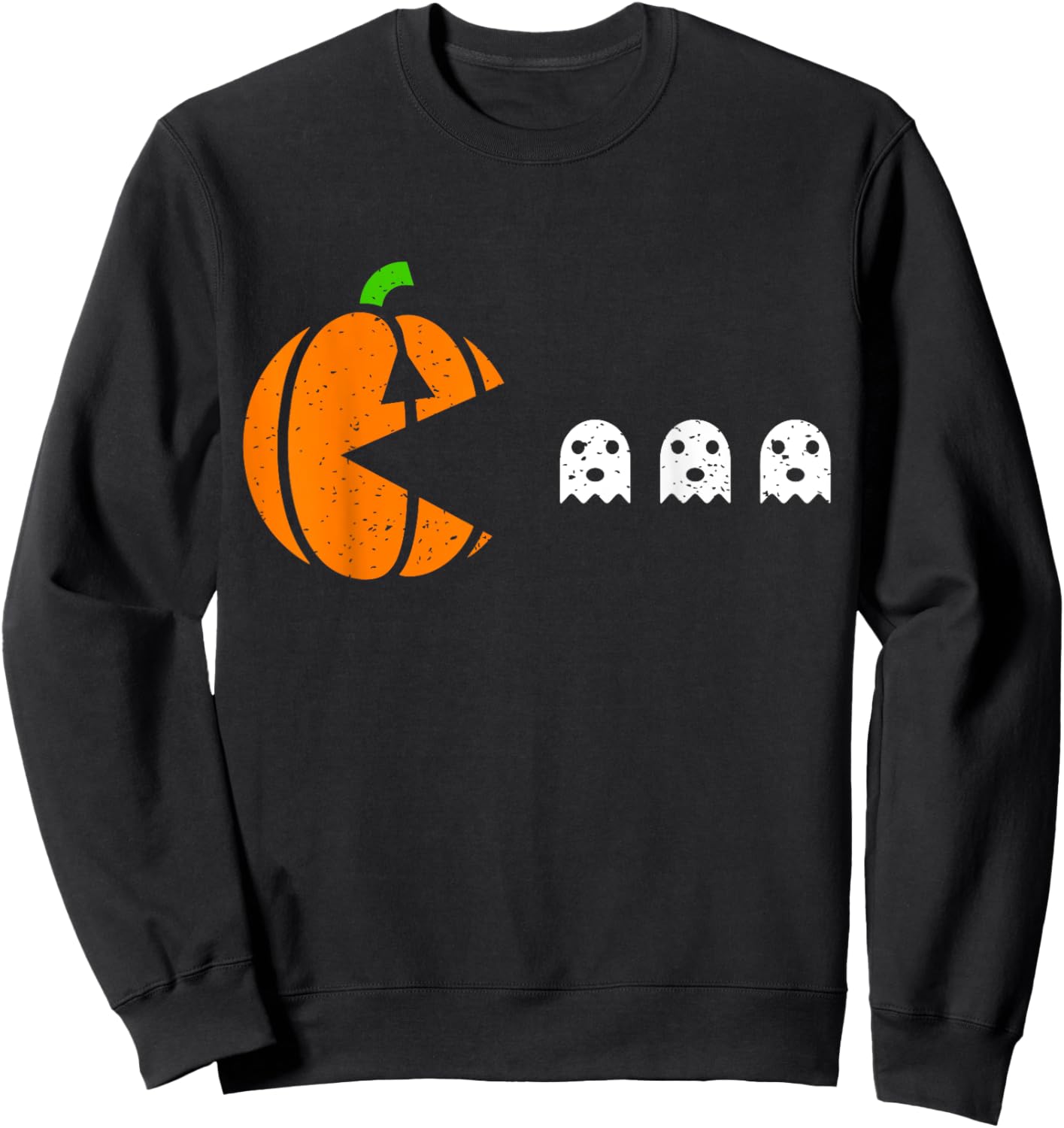 Halloween Gamer Pumpkin Eating Ghost Costume Men Boys Kids Sweatshirt - Sweatshirt | Black