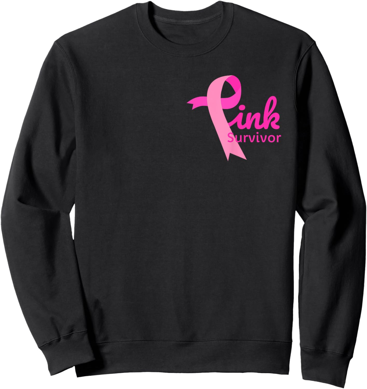 Breast Cancer Awareness Pink Ribbon Support Squad Cancer Sweatshirt - Sweatshirt | Black