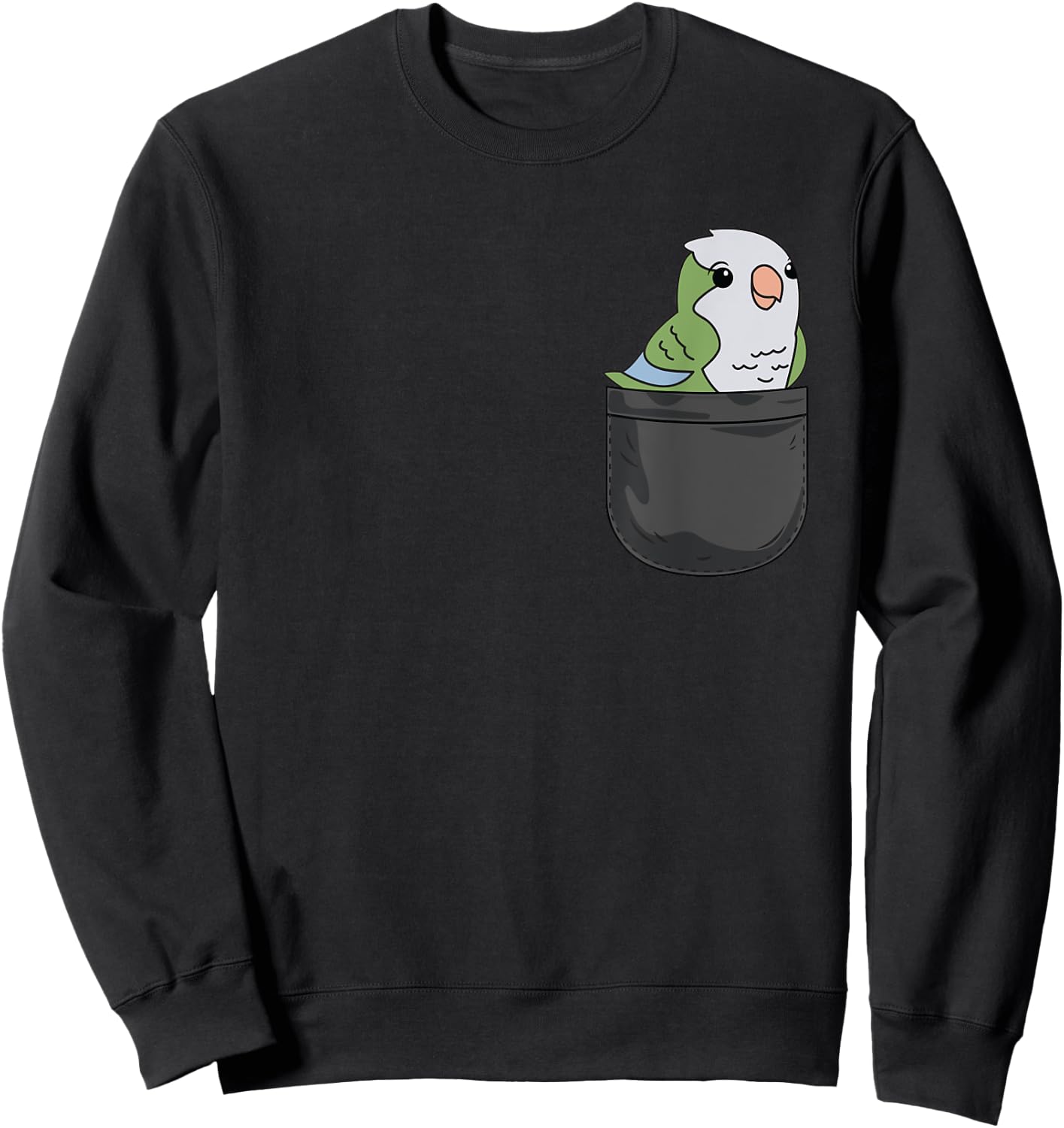 Quaker Parrot Monk parakeet In Pocket Funny Bird Lover Gift Sweatshirt - Sweatshirt | Black