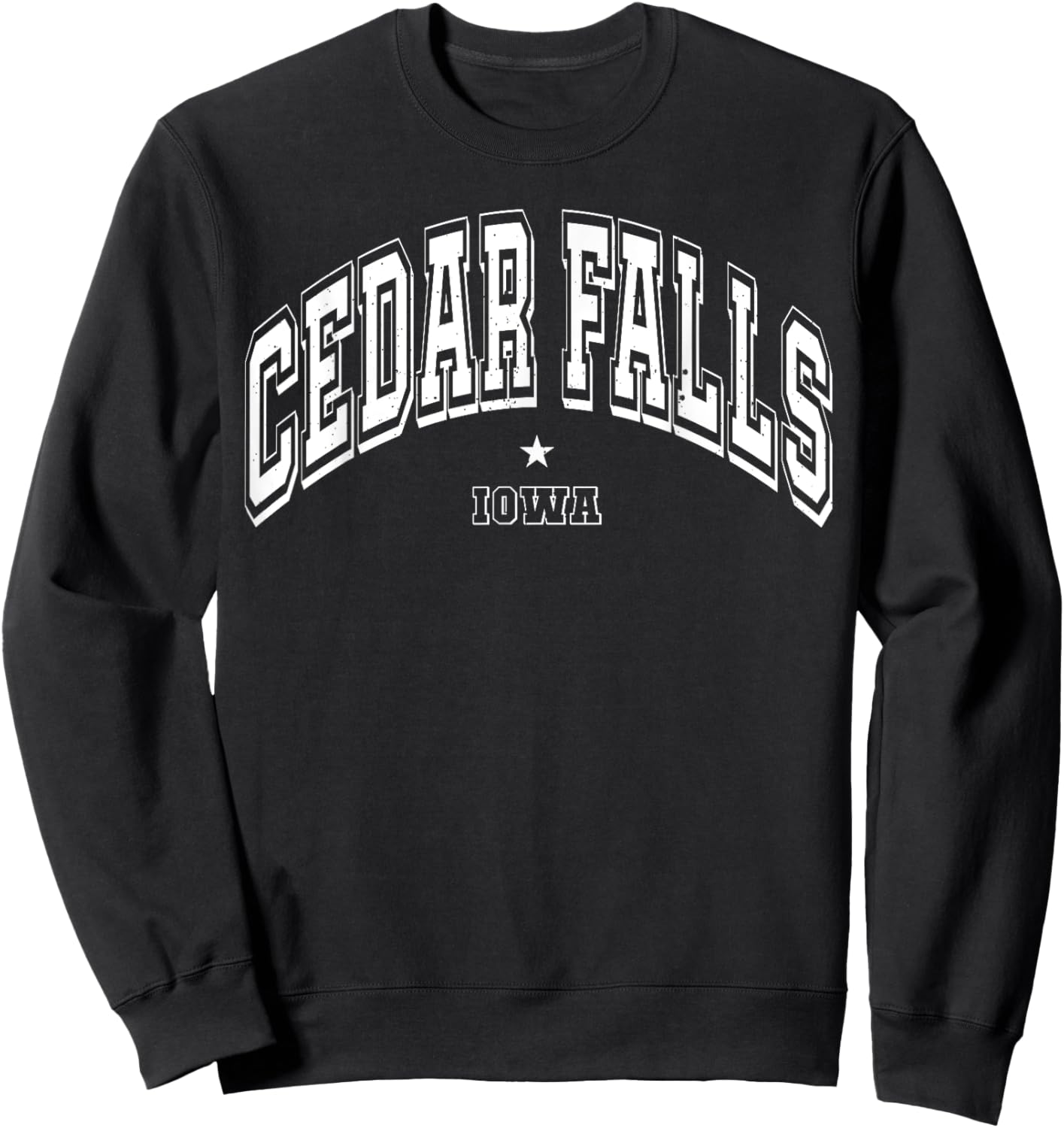 Throwback Cedar Falls Iowa IA Athletic Classic Souvenir Sweatshirt - Sweatshirt | Black