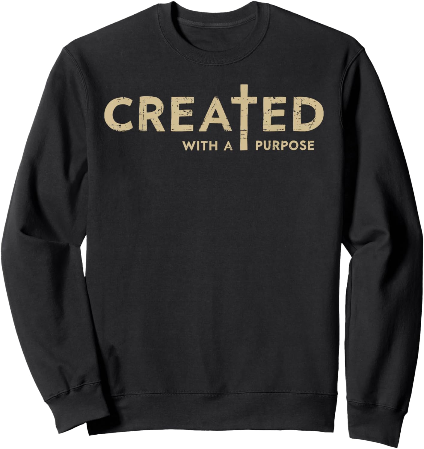 Created With a Purpose Christian Bible Study Lover Sweatshirt - Sweatshirt | Black