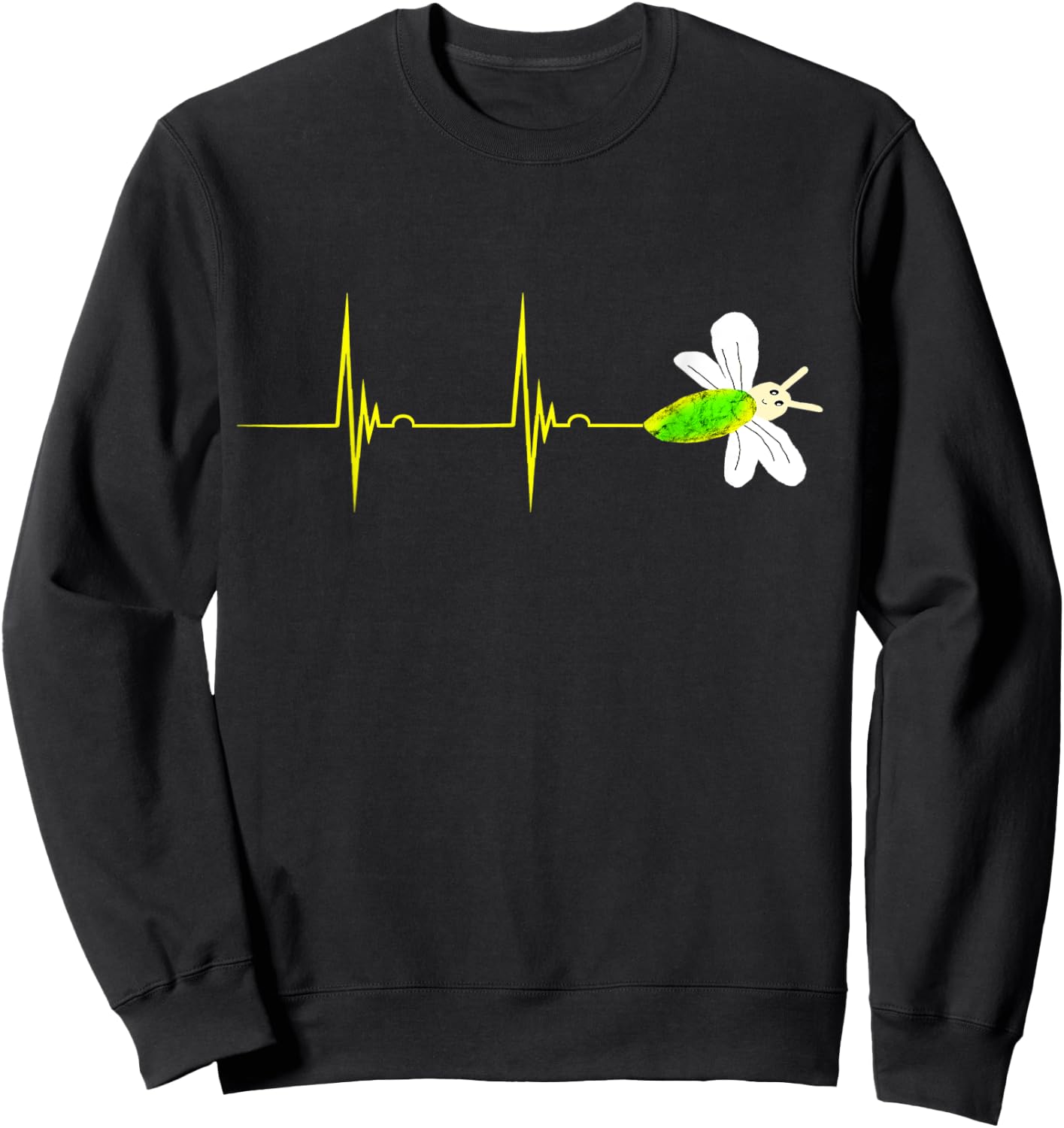 Firefly Heartbeat EKG Pulseline Insect Bug Lightning Sweatshirt - Sweatshirt | Black