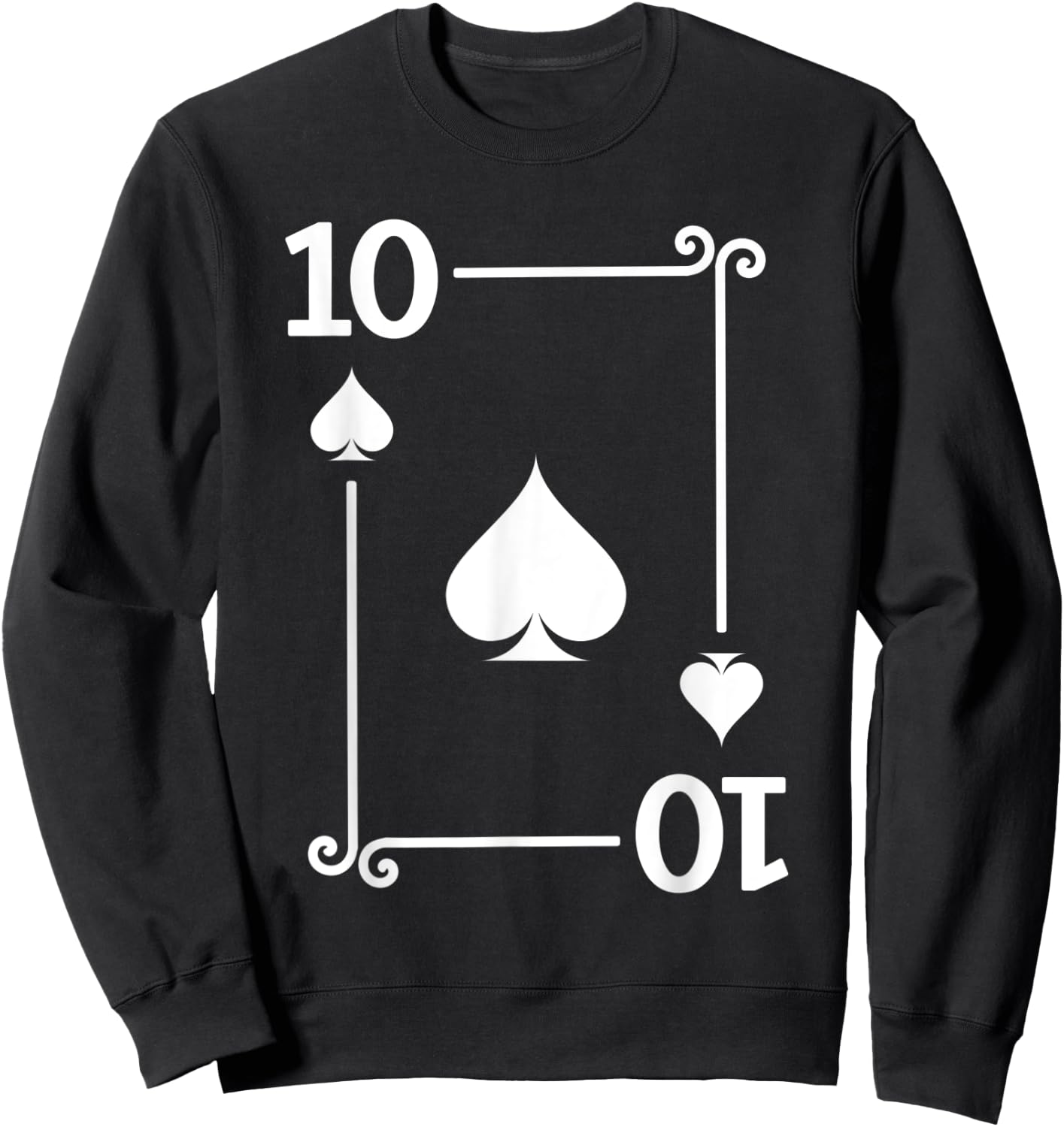Playing Cards Costume - 10 Spades Card - Ten Card Sweatshirt - Sweatshirt | Black