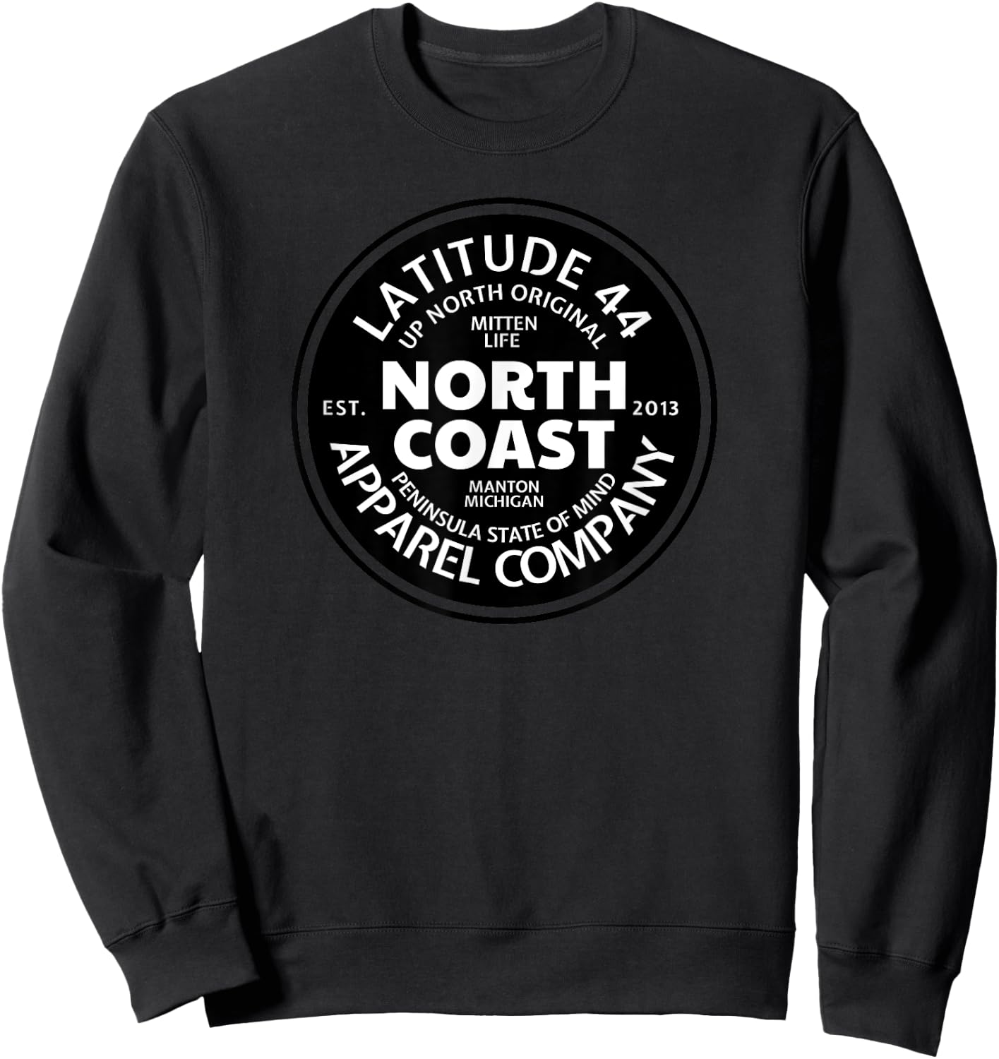 Michigan Americas North Coast Up North Great Lakes Sweatshirt - Sweatshirt | Black