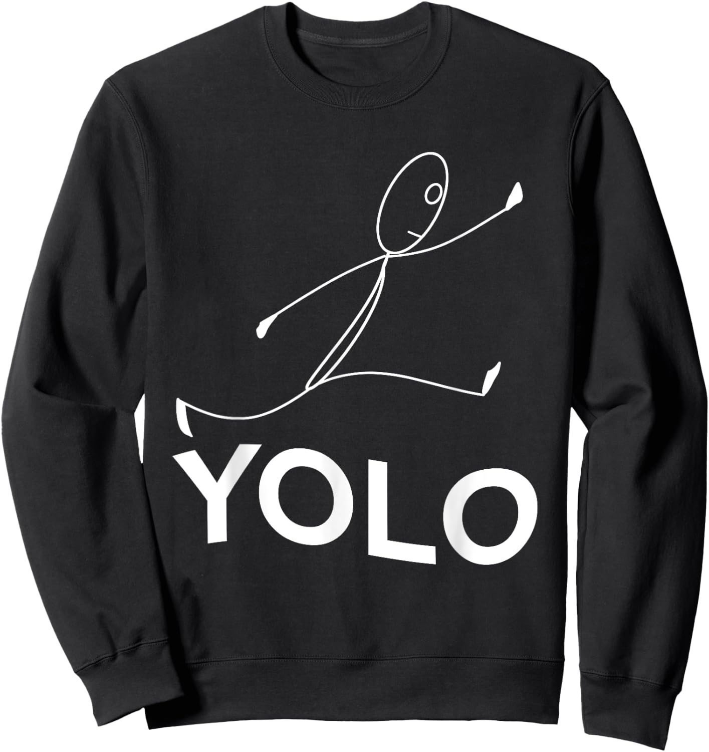 YOLO (Running Stickman) You Only Live Once Sweatshirt - Sweatshirt | Black
