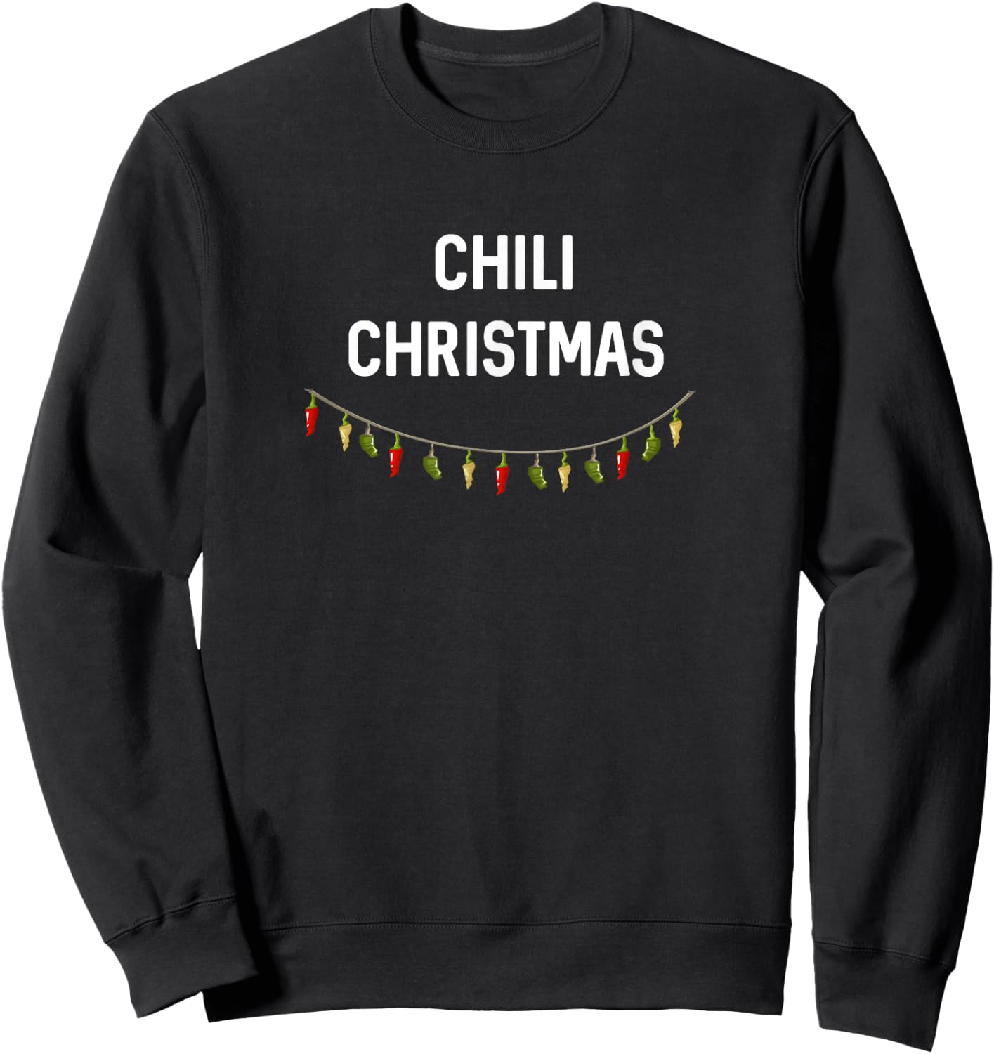Pepper Chili Christmas Gift Shirt - Chili Christmas Sweatshirt - Sweatshirt | Black