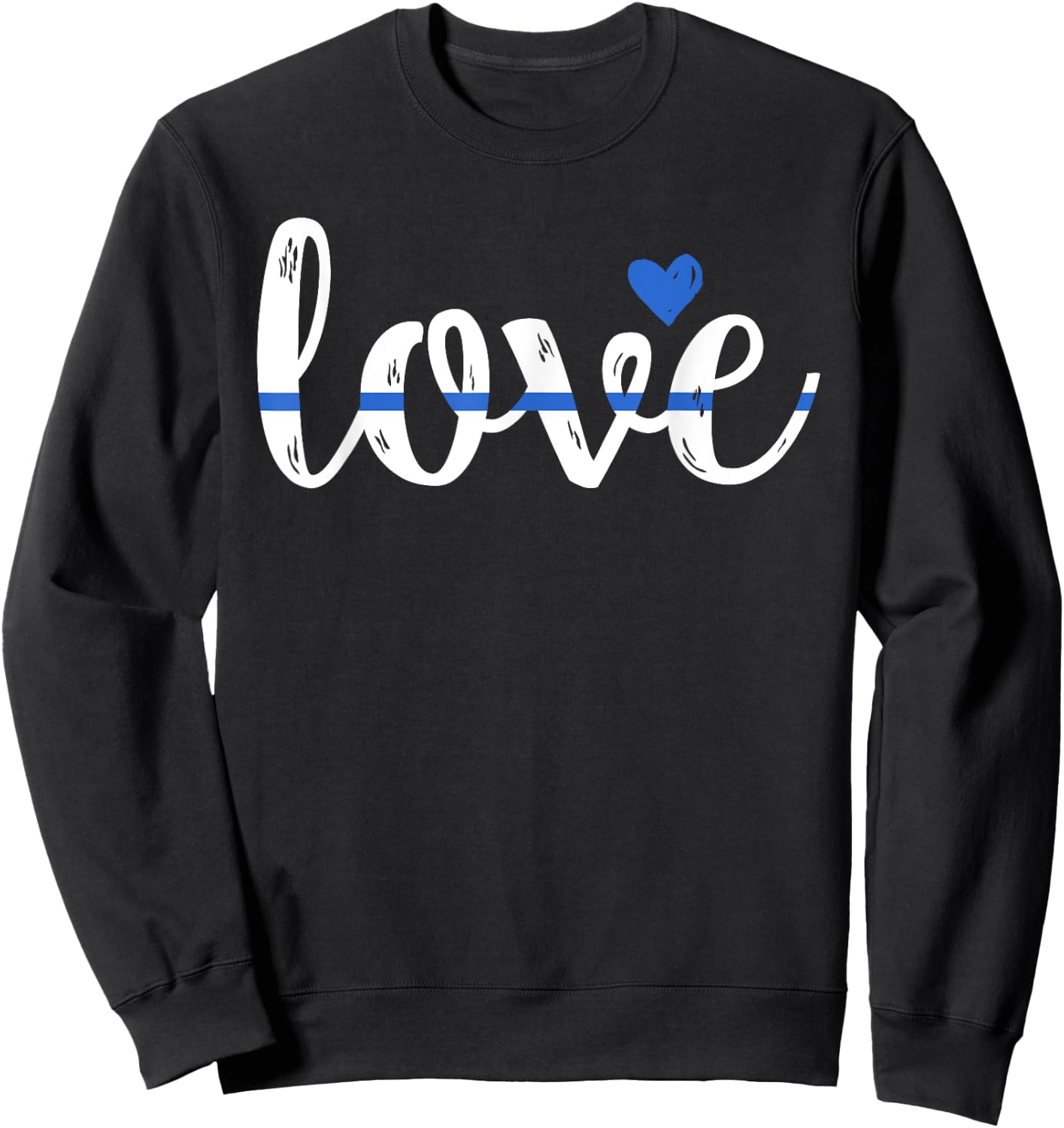 Cute Love Design - Police Wife or Girlfriend Sweatshirt - Sweatshirt | Black