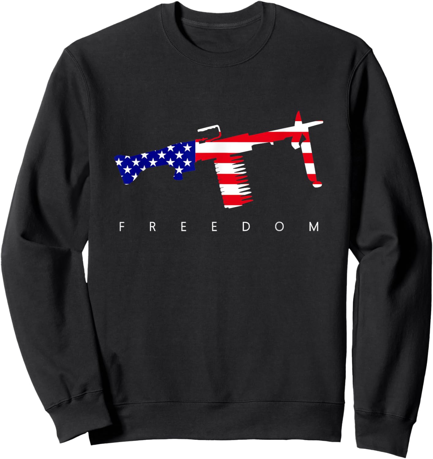 M249 Saw Gunner American Flag gift Responsible Gun Owners Sweatshirt - Sweatshirt | Black