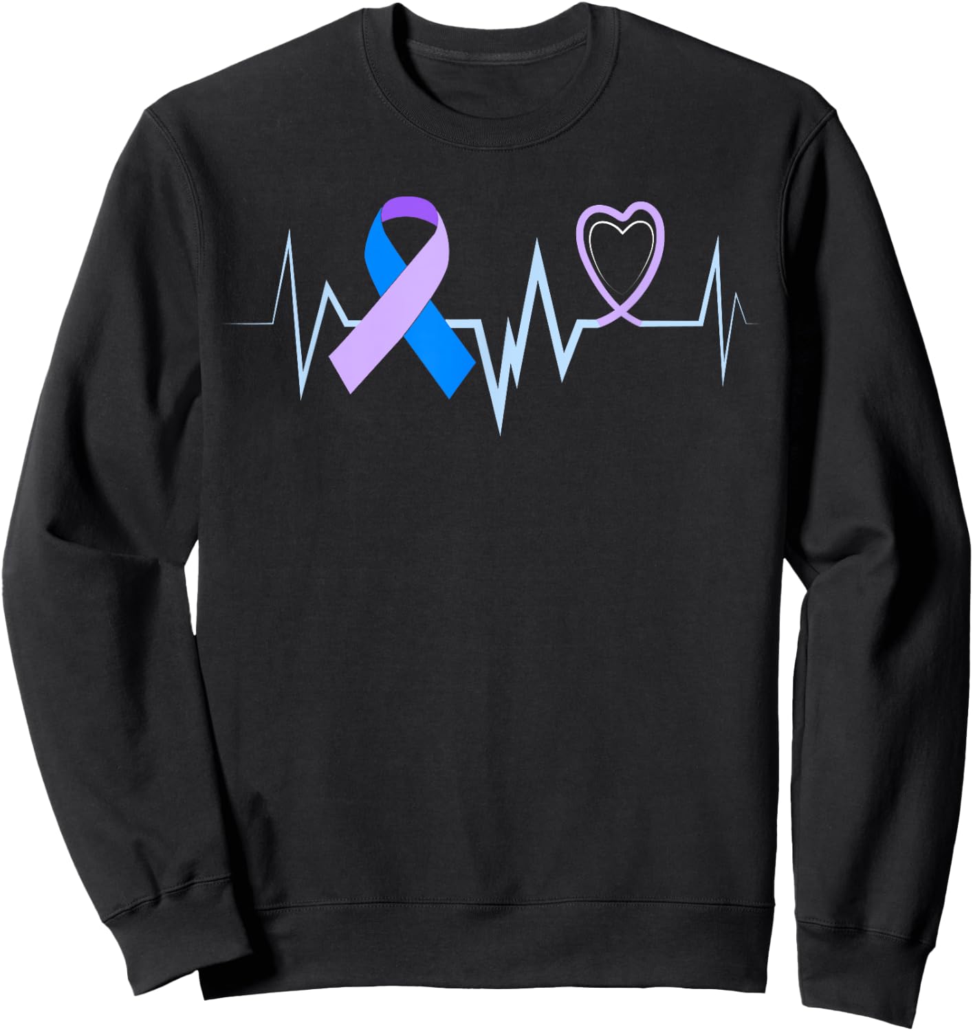 Heartbeat Ribbon Preeclampsia Shirt Preeclampsia Awareness Sweatshirt - Sweatshirt | Black