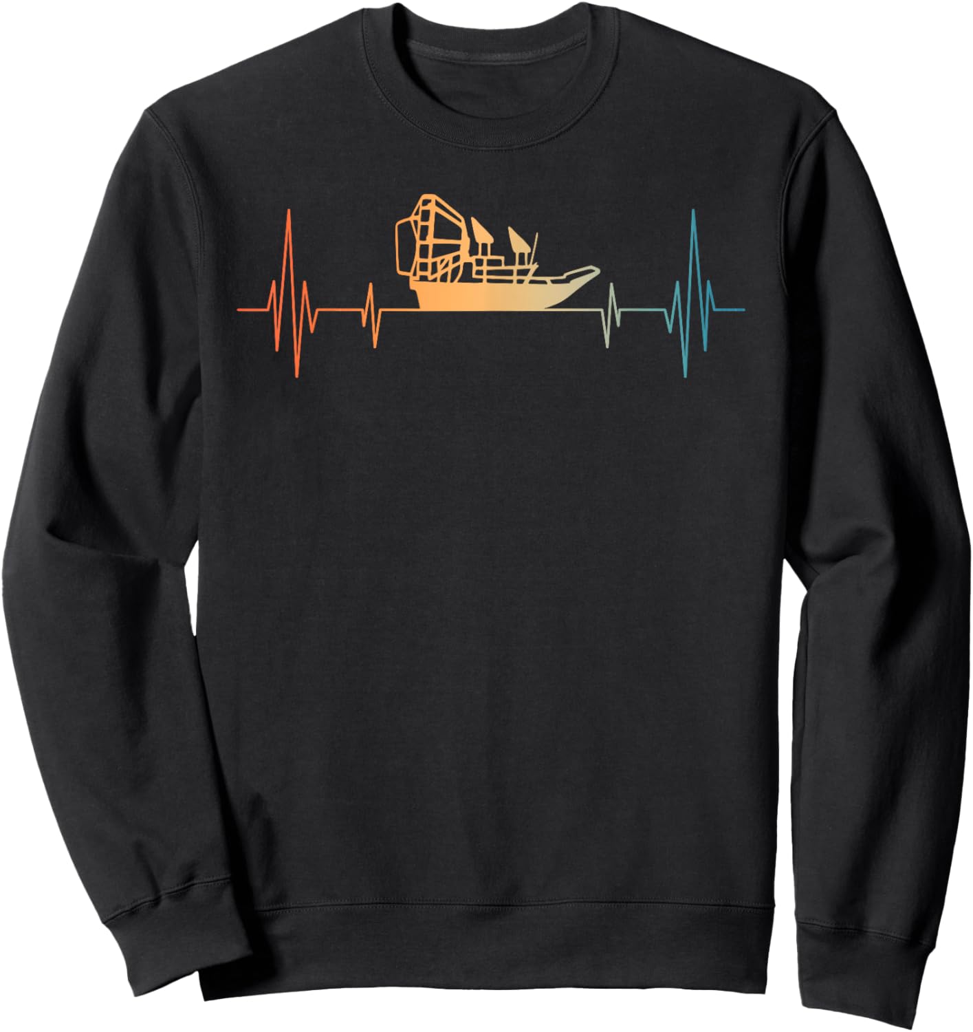 Funny Airboat Art Women Fanboat Lover Air Boat Sweatshirt - Sweatshirt | Black