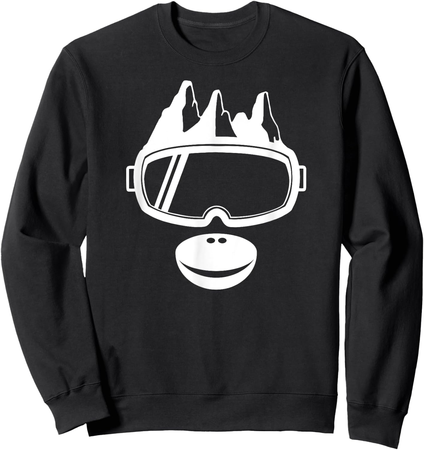 Ski Goggles Mountains Ape Monkey Face - Apres Ski Skier Gift Sweatshirt - Sweatshirt | Black