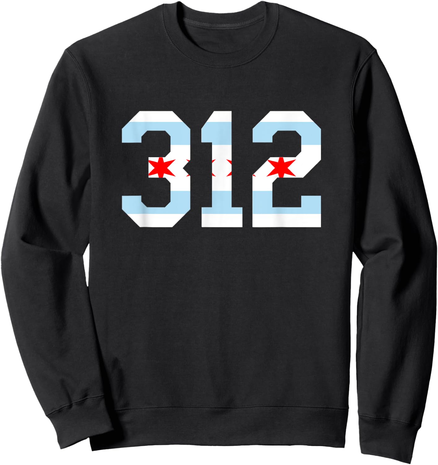 312 Chicago Flag Area Code City Pride Sweatshirt - Sweatshirt | Black