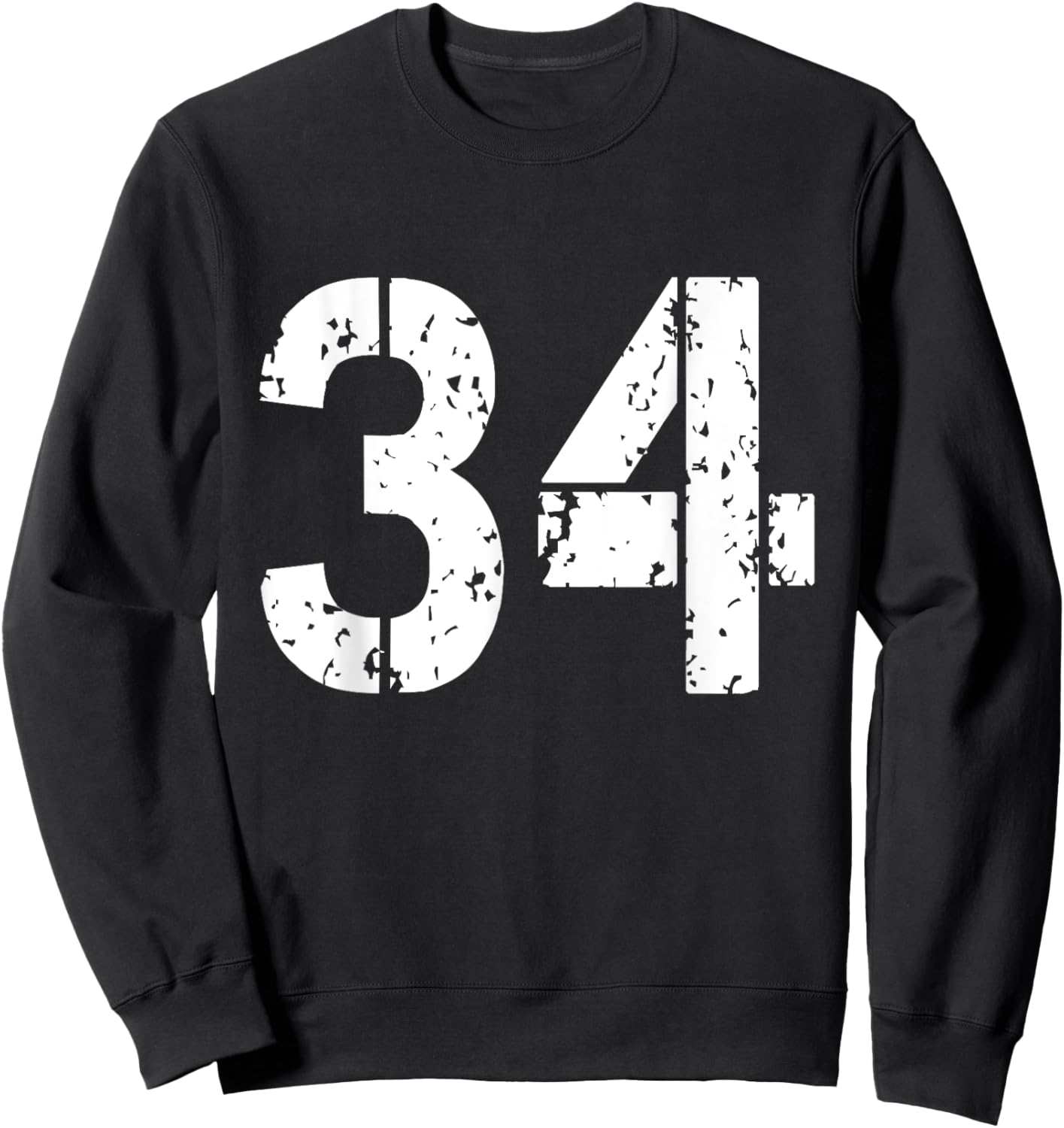 Number 34 Front + Back Varsity Team - 34th Birthday Sweatshirt - Sweatshirt | Black