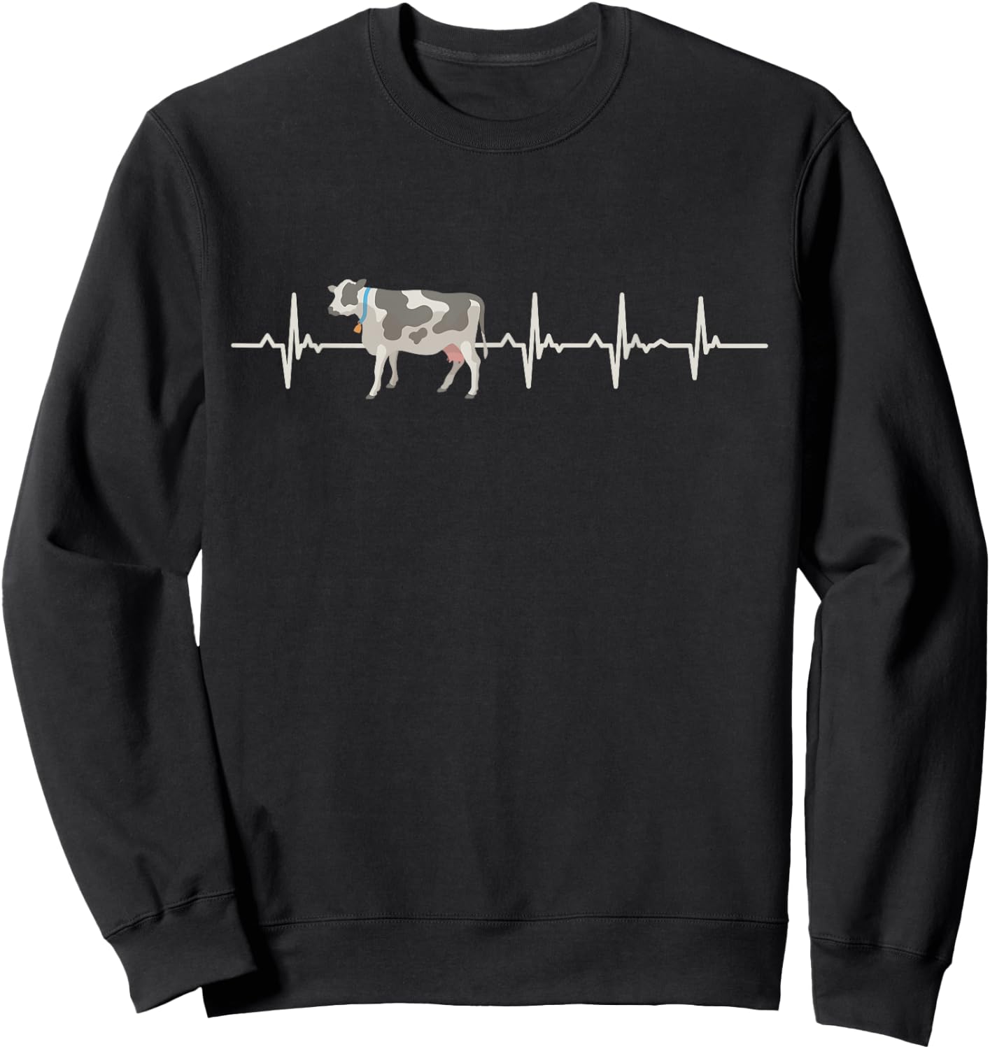 I Love My Cow Valve Funny Heartbeat Patient Gift Men Women Sweatshirt - Sweatshirt | Black