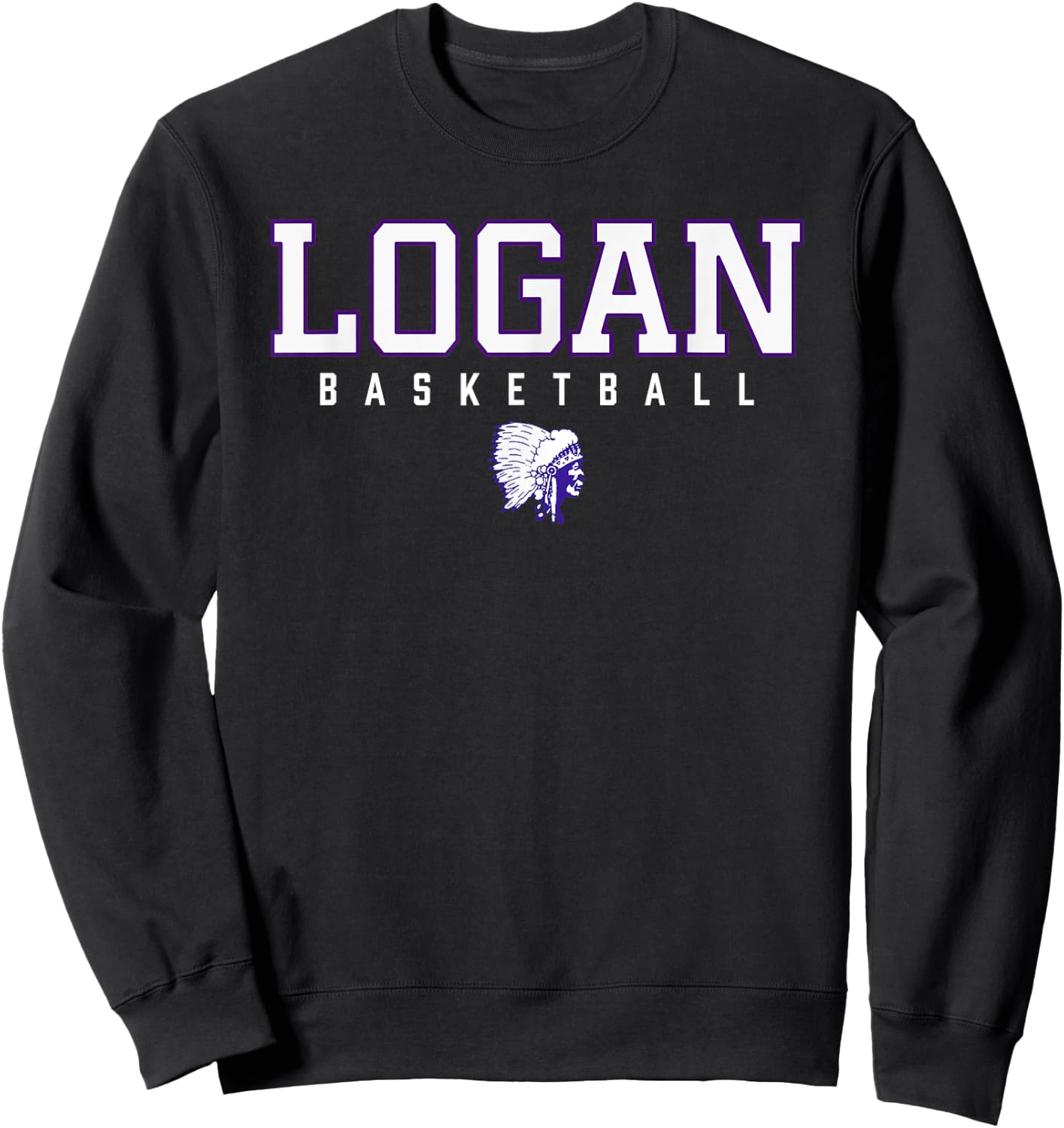 Logan Chieftains Logo Basketball HS Sweatshirt - Sweatshirt | Black
