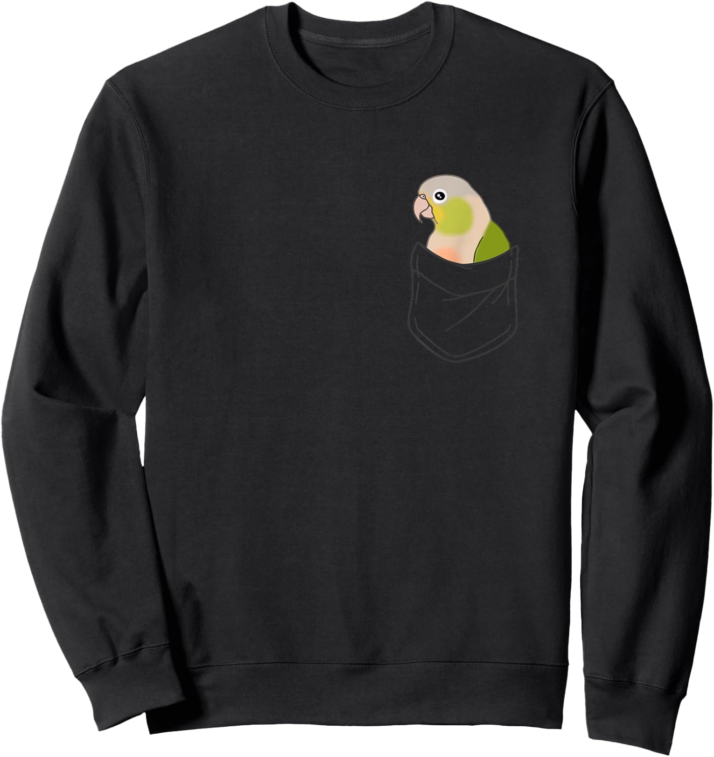 Pocket Pineapple Conure Cinnamon Parrot Cute Birb memes Sweatshirt - Sweatshirt | Black