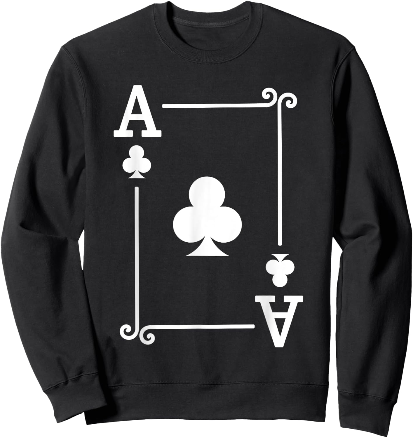 Playing Card Costume - Ace Clubs Card - Ace Card Sweatshirt - Sweatshirt | Black