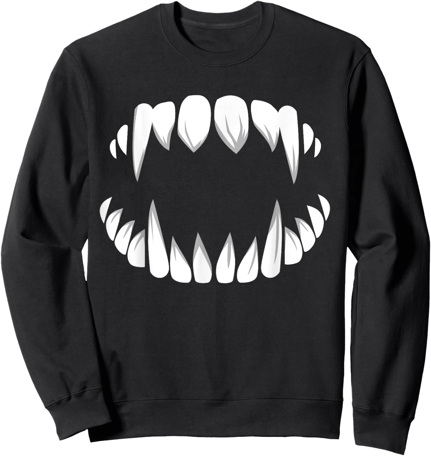 Vampire Teeth Dracula Fangs Halloween Monster Costume Outfit Sweatshirt - Sweatshirt | Black