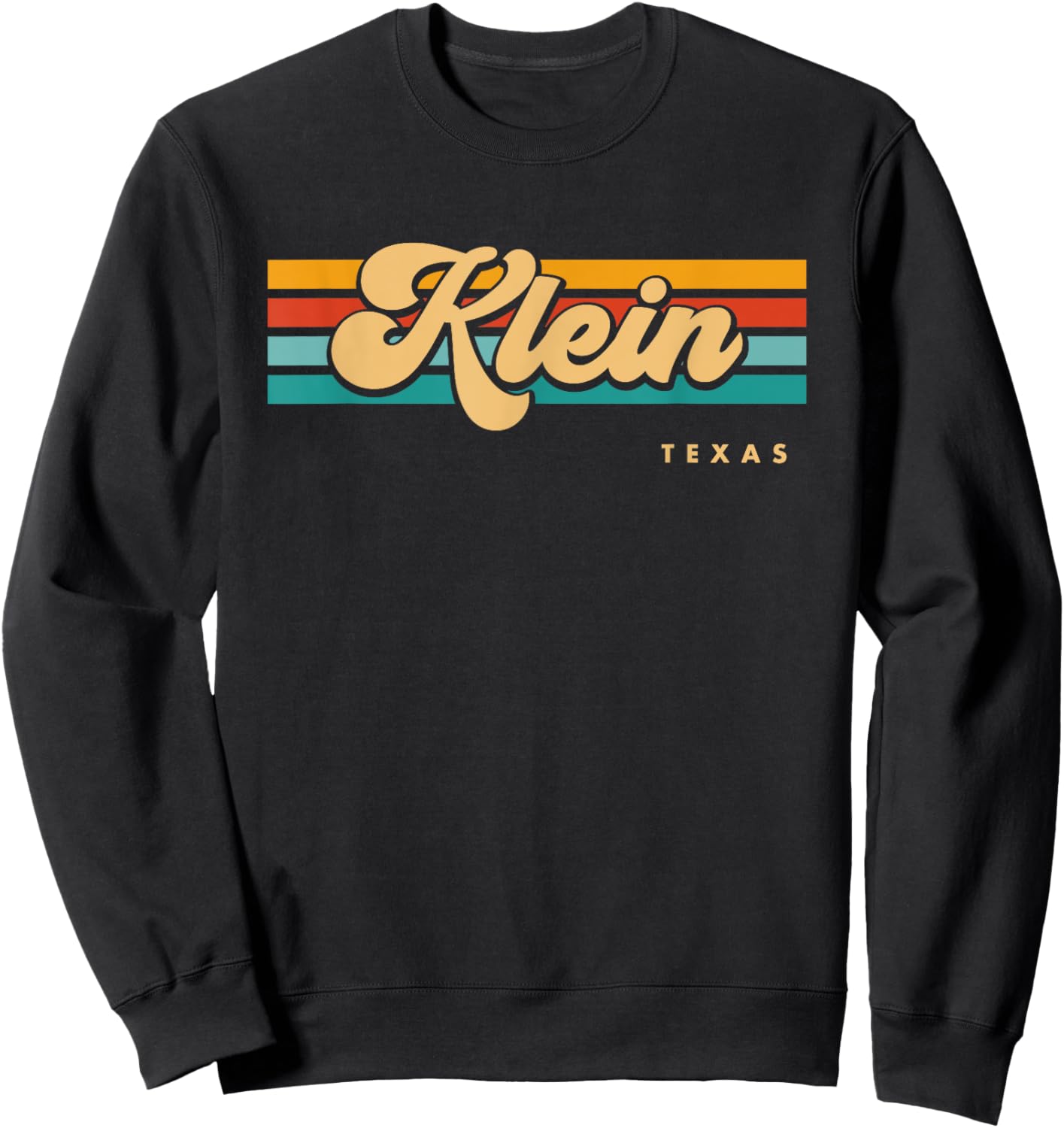 Vintage Sunset Stripes Klein, Texas Sweatshirt - Sweatshirt | Black