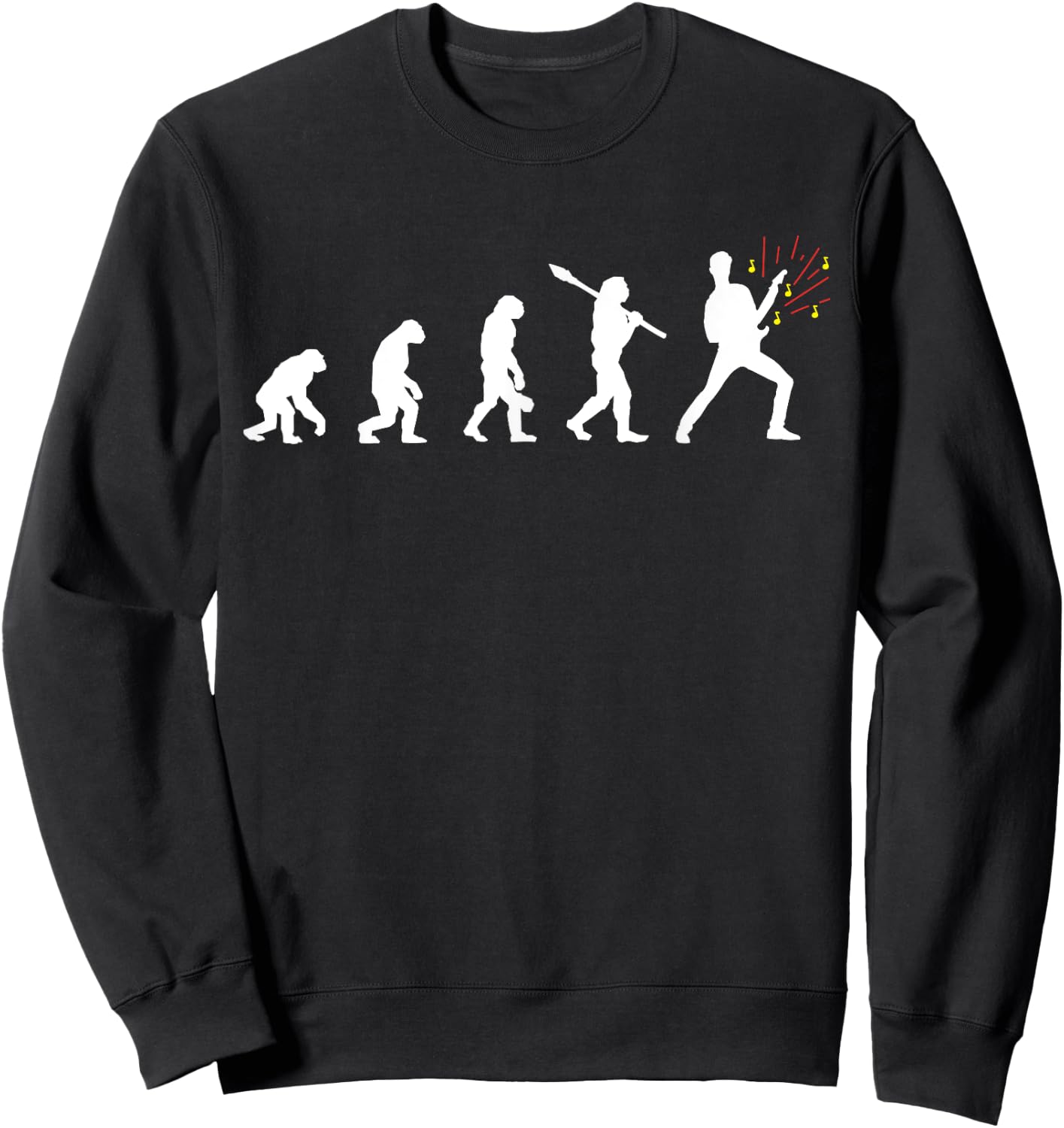 Evolution Of Man Guitar, Rock Shirt, Guitarist Gift Sweatshirt - Sweatshirt | Black